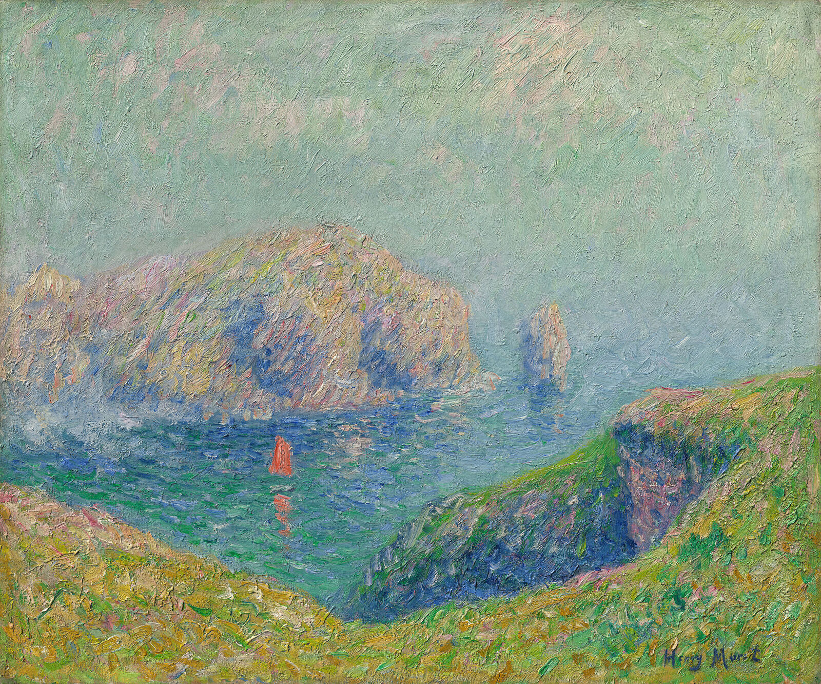 Анри Море 3. Museum Barberini | Henry Moret: View of the Bay with Sailboat