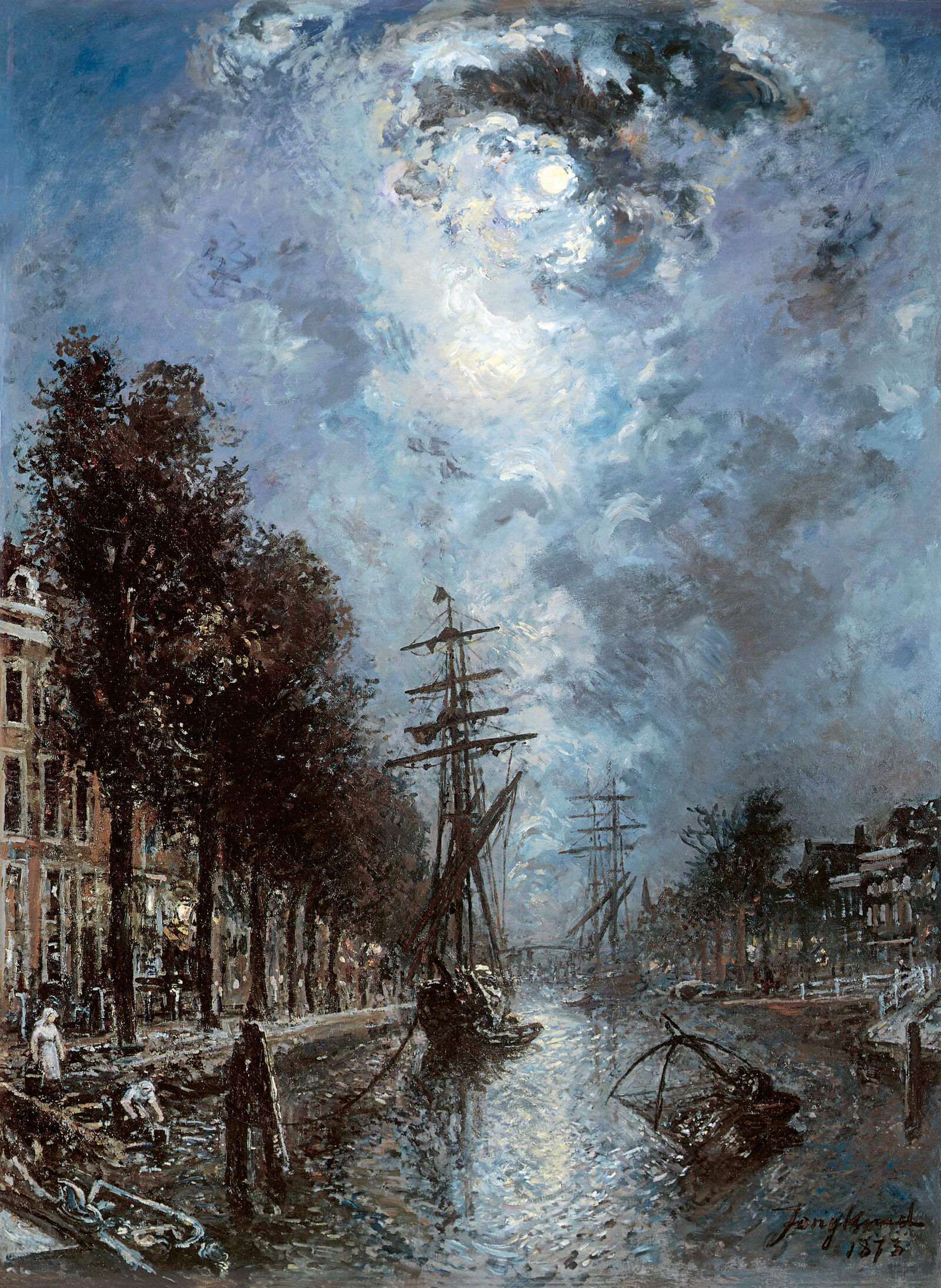 The tall format of the painting—about 115 cm in height—emphasizes the sense of verticality and seems tailor-made for a dominant sky.