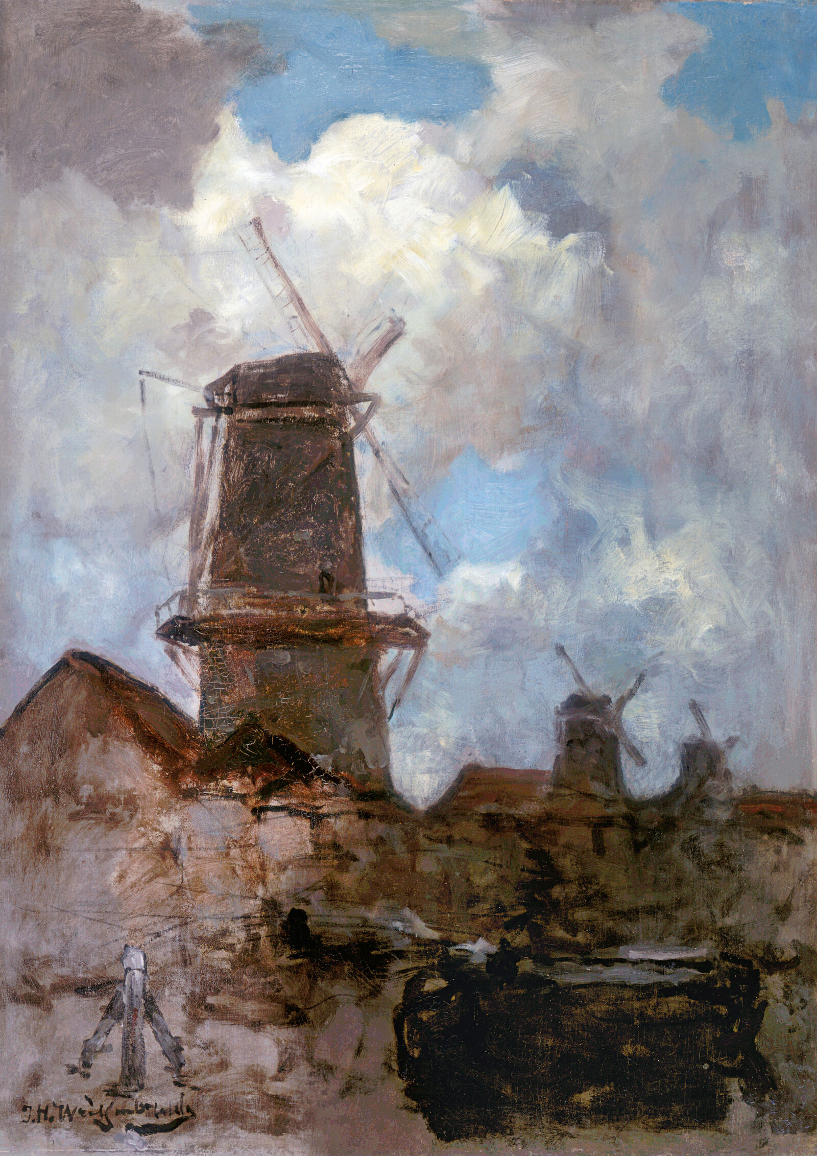 Fig 8 Jan Hendrik Weissenbruch: View of Three mills, 1890, Stedelijk Museum Amsterdam, Stedelijk Museum Amsterdam, gift of the Association for the Formation of a Public Collection of Contemporary Art in Amsterdam (VVHK)