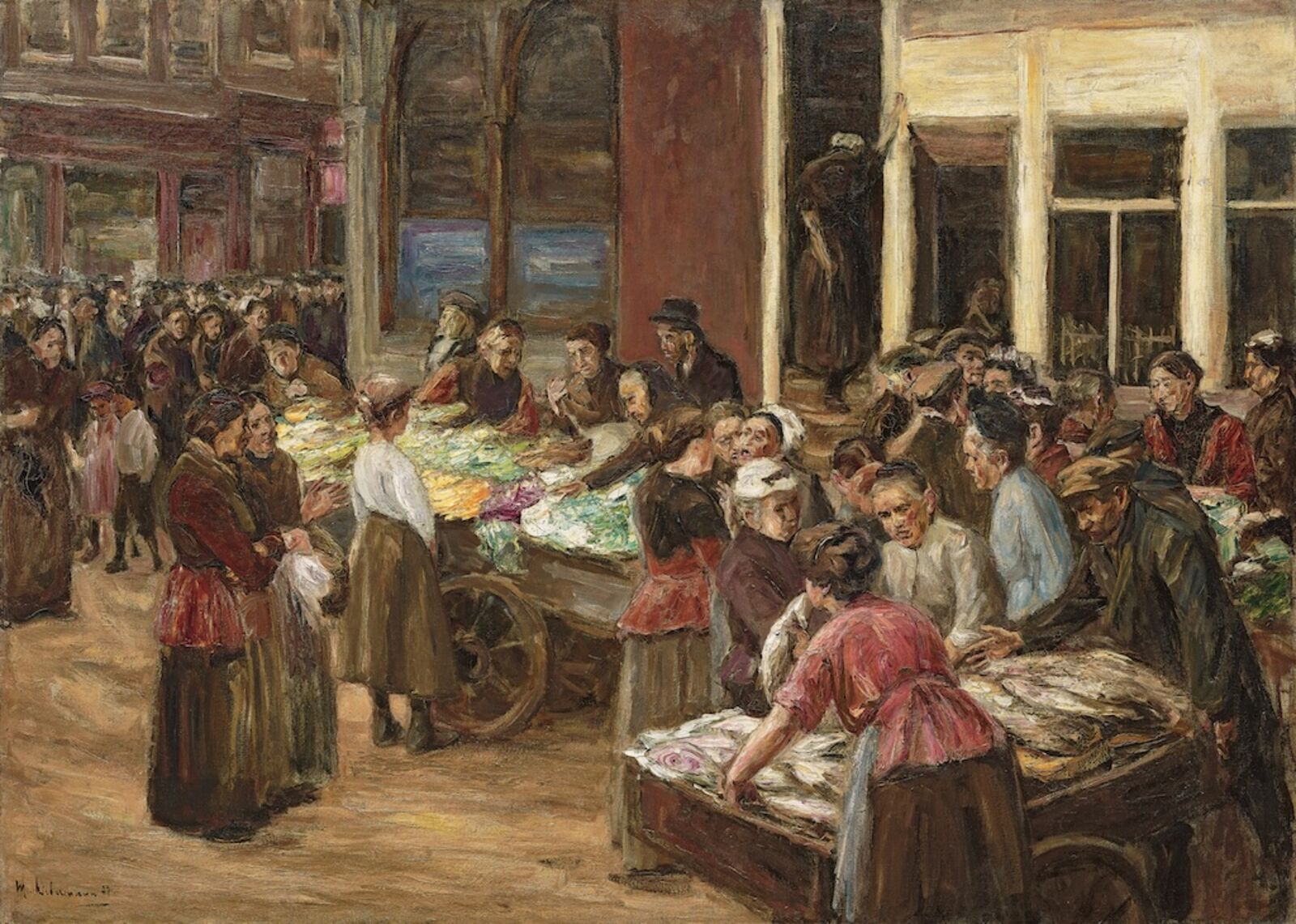  Jewish elements appear only sporadically in&nbsp;Max Liebermann’s work:&nbsp;Jewish Street in Amsterdam (1909) 
