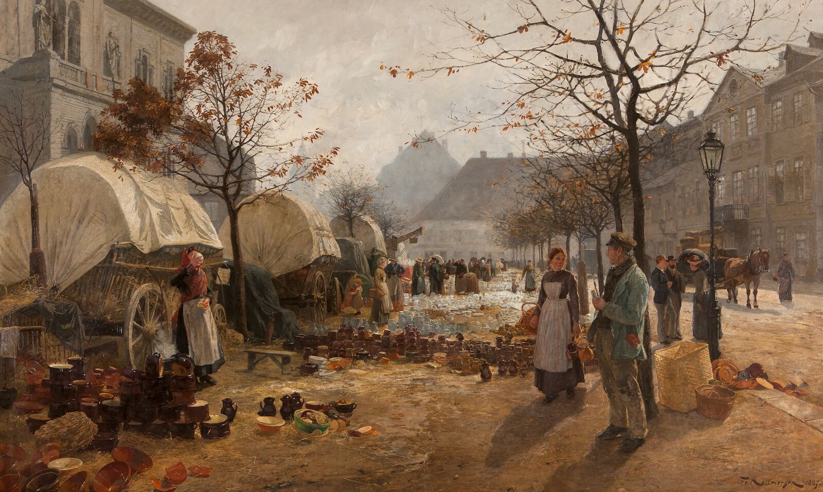  Friedrich Kallmorgen,  Tableware Market , 1887 
