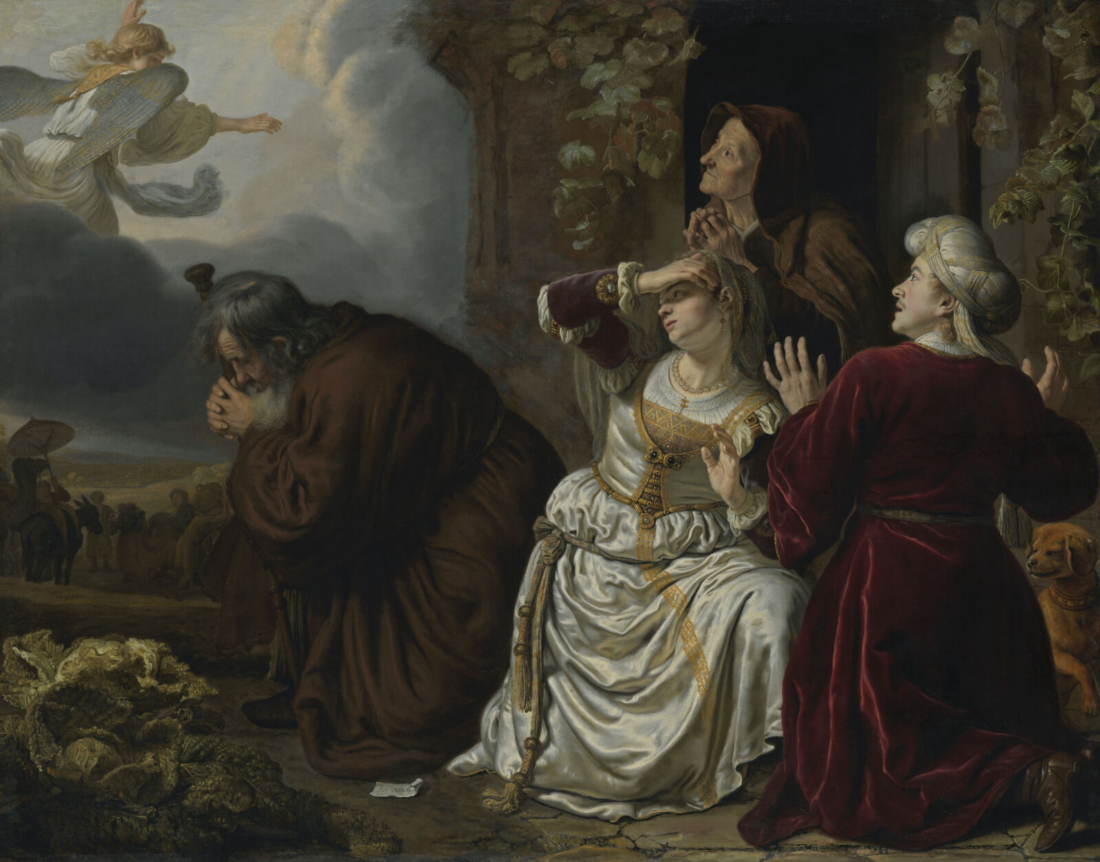 Jan Victors:  The Angel Taking Leave of Tobit and His Family,  1651, Bayerische Staatsgemäldesammlungen, Alte Pinakothek, Munich