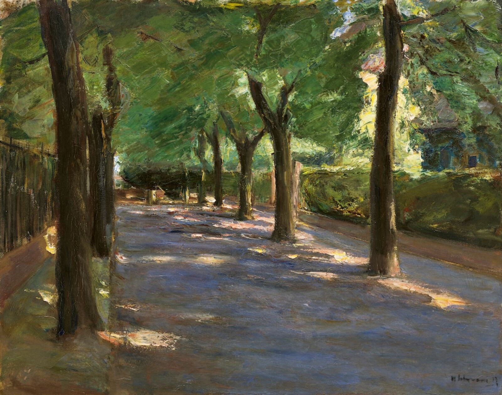  Trees, street, light—less is more:&nbsp; Colomierstraße in Wannsee  (1917) 
