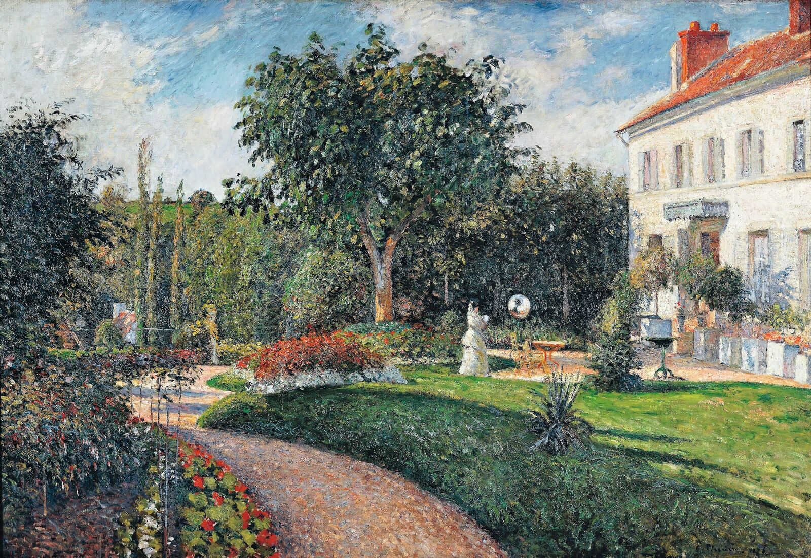 Dieses Anwesen bewohnt die bekannte Frauenrechtlerin Maria Deraismes. Pissarro teilt ihre fortschrittlichen Ansichten.