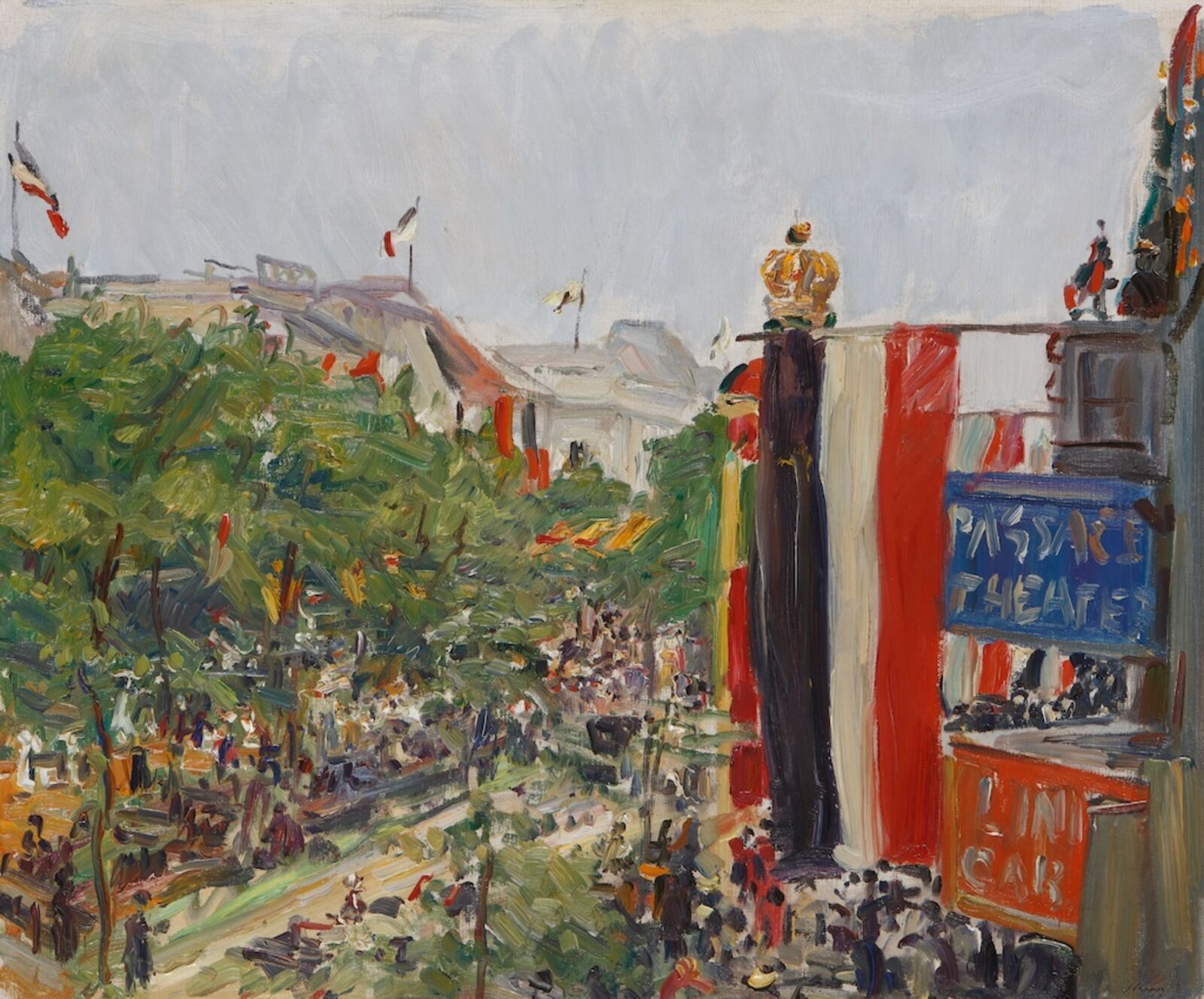   Unter den Linden (Flags in Berlin) &nbsp;(1913):&nbsp;Max Slevogt&nbsp;dissolves German nationalism into pure color. 
