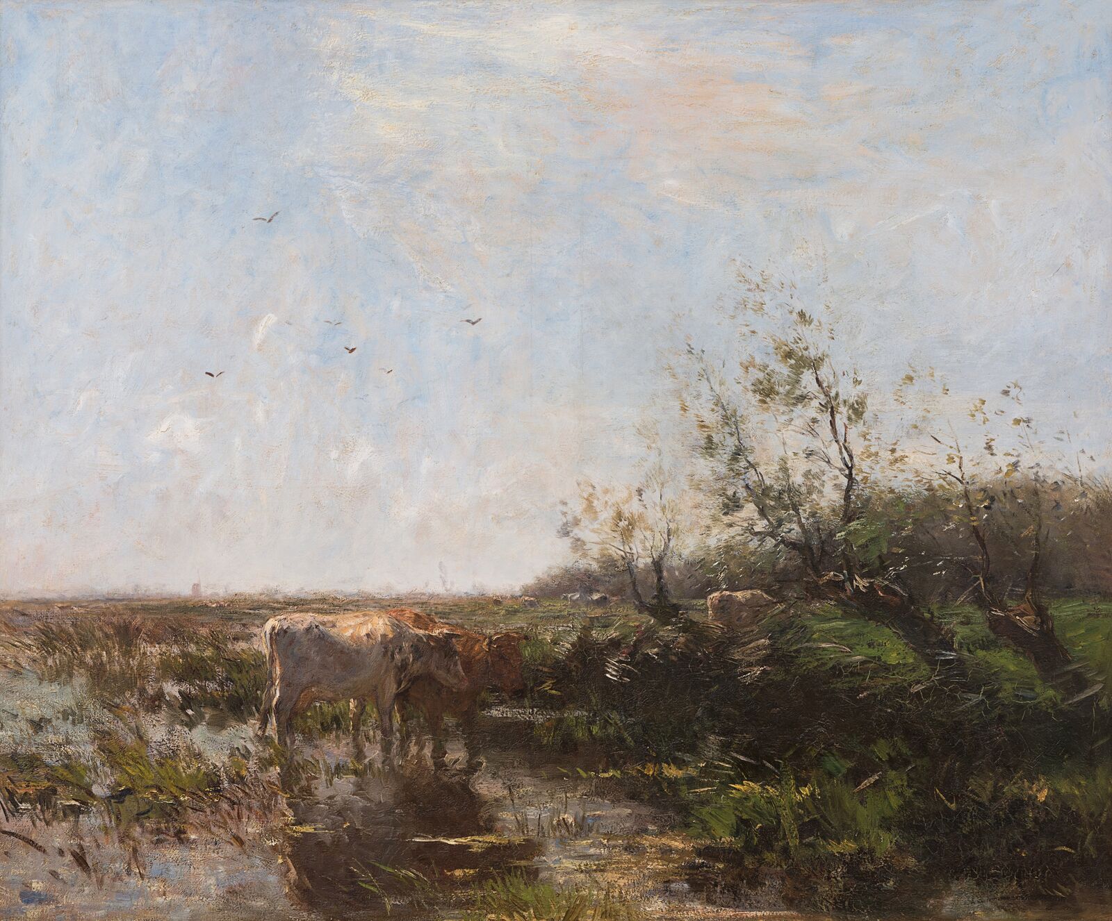 The main motif is not the animals, but the light and the sky.
