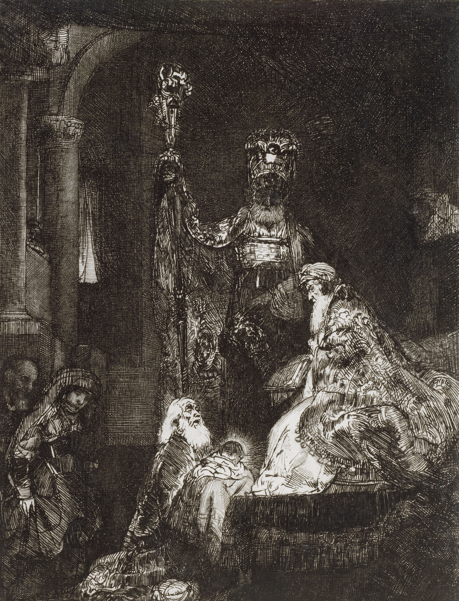 Rembrandt Harmensz. van Rijn:  The Presentation in the Temple in the Dark Manner,  ca. 1654, Kunstmuseum Basel