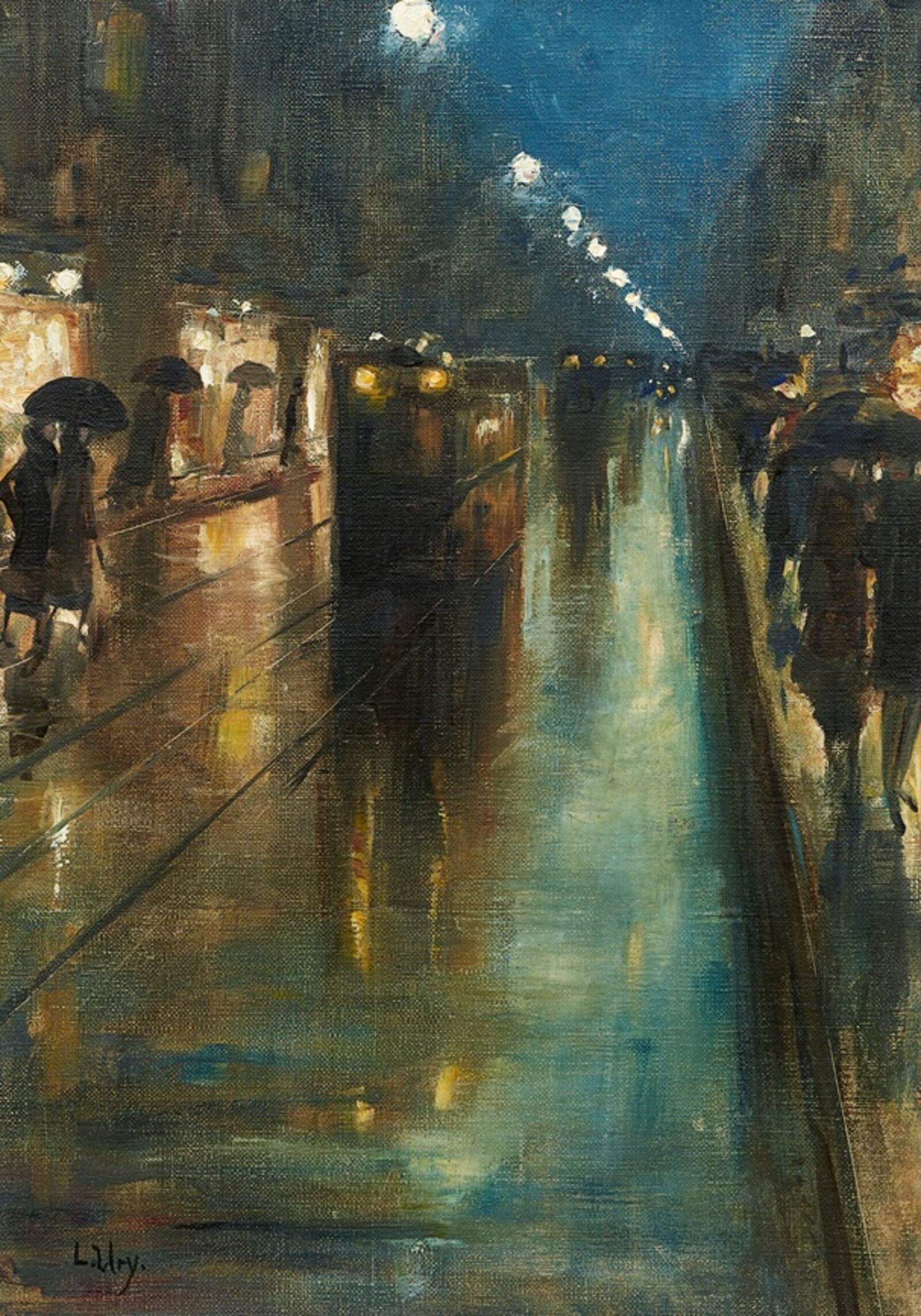  Lesser Ury,&nbsp;Nocturnal Street Scene, Berlin—Leipziger Strasse, 1915/1920 
