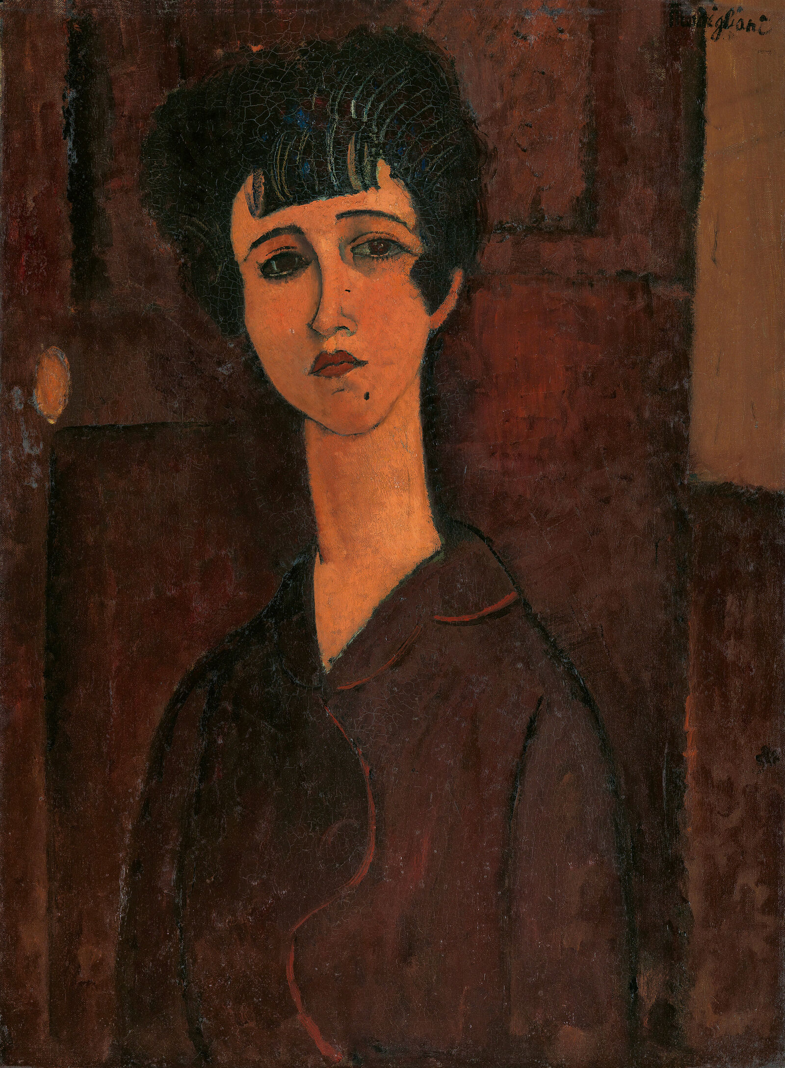 Das Portrait der Victoria genannten jungen Frau malte Modigliani über ein Bildnis von Beatrice Hastings. 
