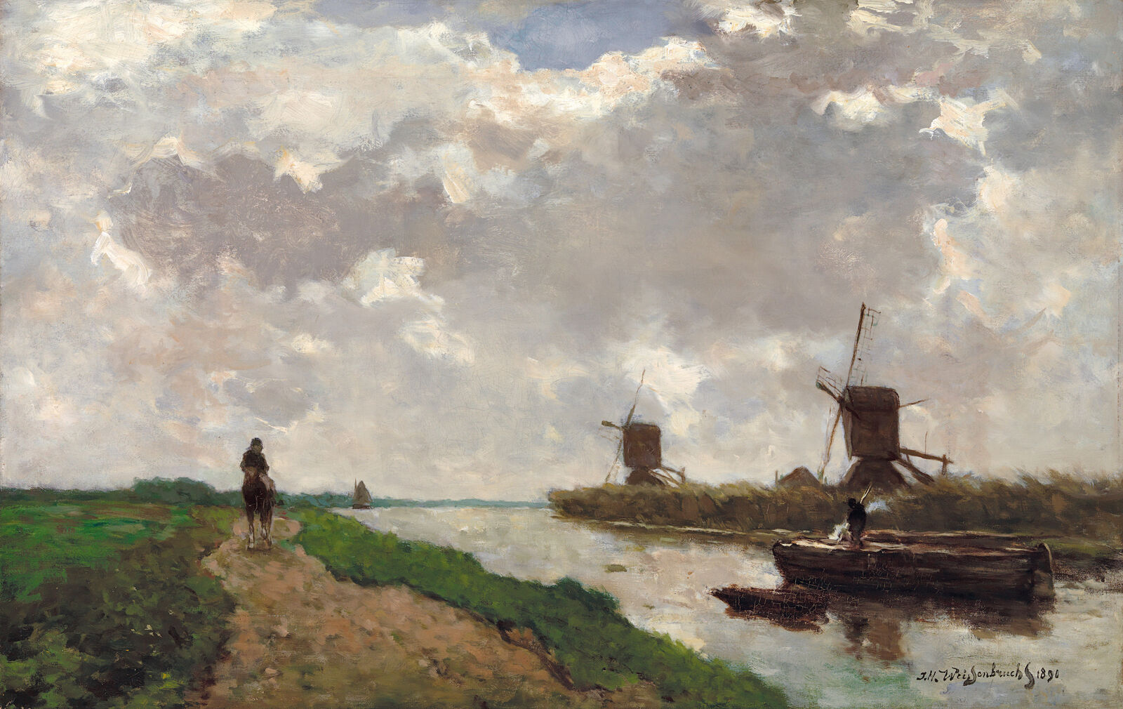 Fig 7 Jan Hendrik Weissenbruch: Polder Landscape with Windmills, 1890, Singer Laren, erworben von den Freunden des Singer Laren, 1974