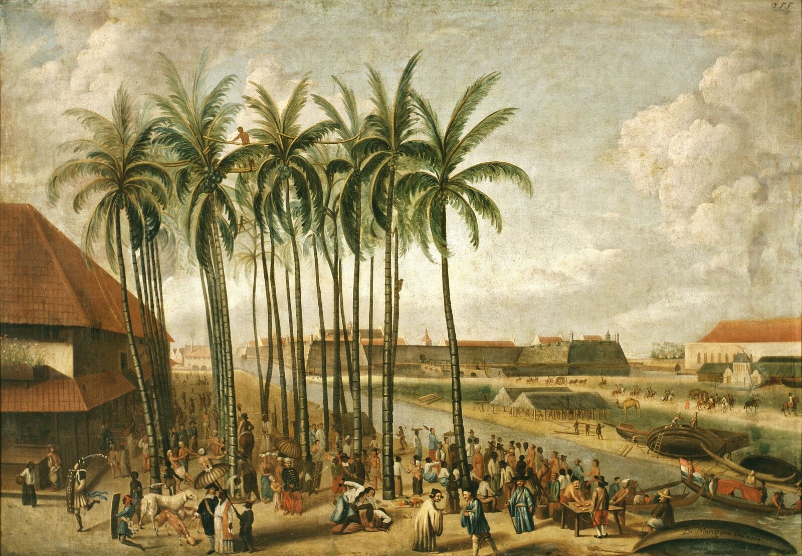 J. F. F. nach Andries Beeckman: The Marketplace of Batavia, after 1688, Tropenmuseum, Amsterdam