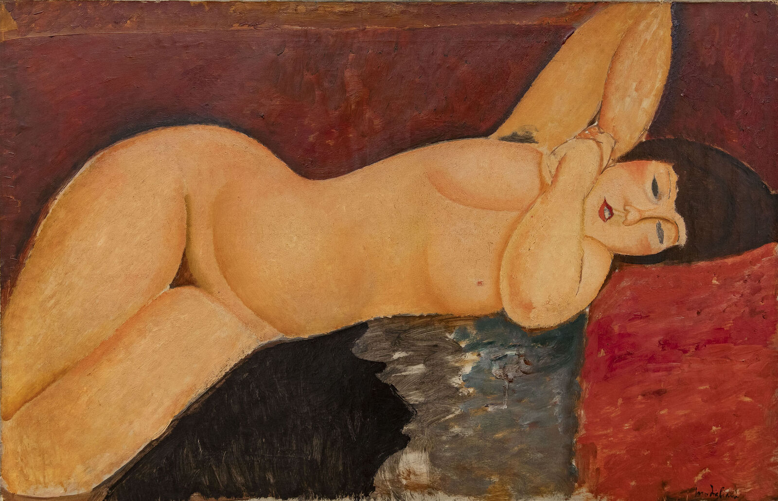 Amedeo Modigliani: Liegender Frauenakt mit verschlungenen Händen , 1917