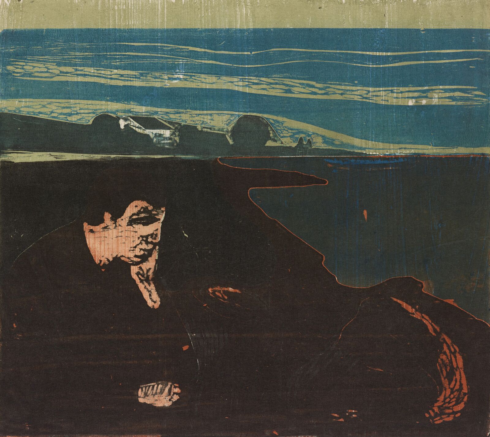Munch’s typical loneliness in a woodcut...