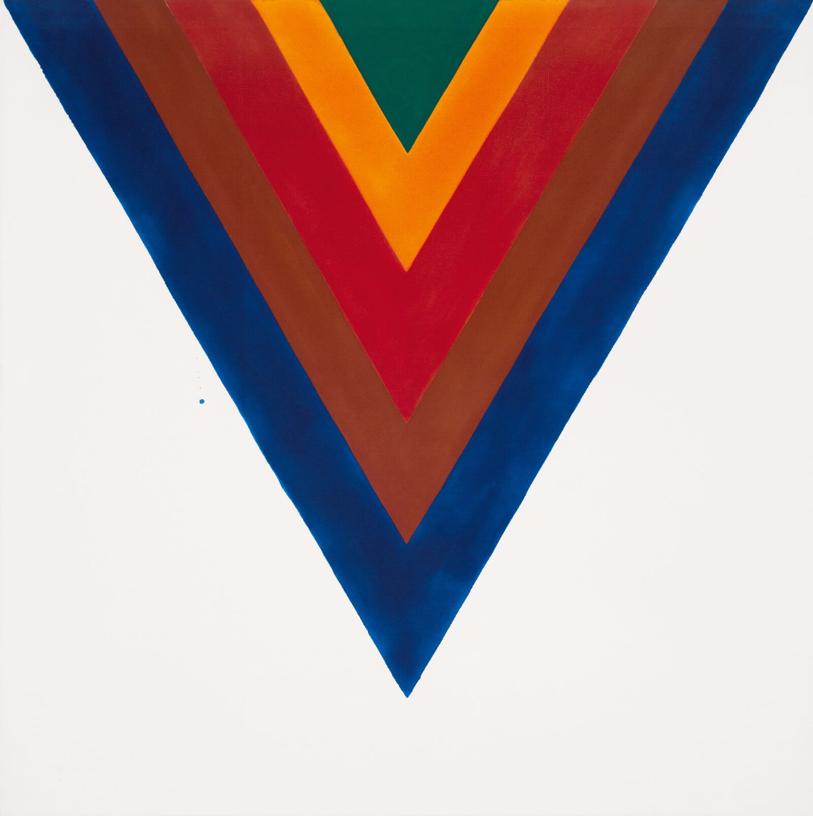 Wie Helen Frankenthaler vor ihm, arbeitete auch Kenneth Noland mit der Soak-Stain-Technik, bei der stark verdünnte Farben auf die ungrundierte Leinwand aufgetragen und von dieser regelrecht aufgesogen wurden. 