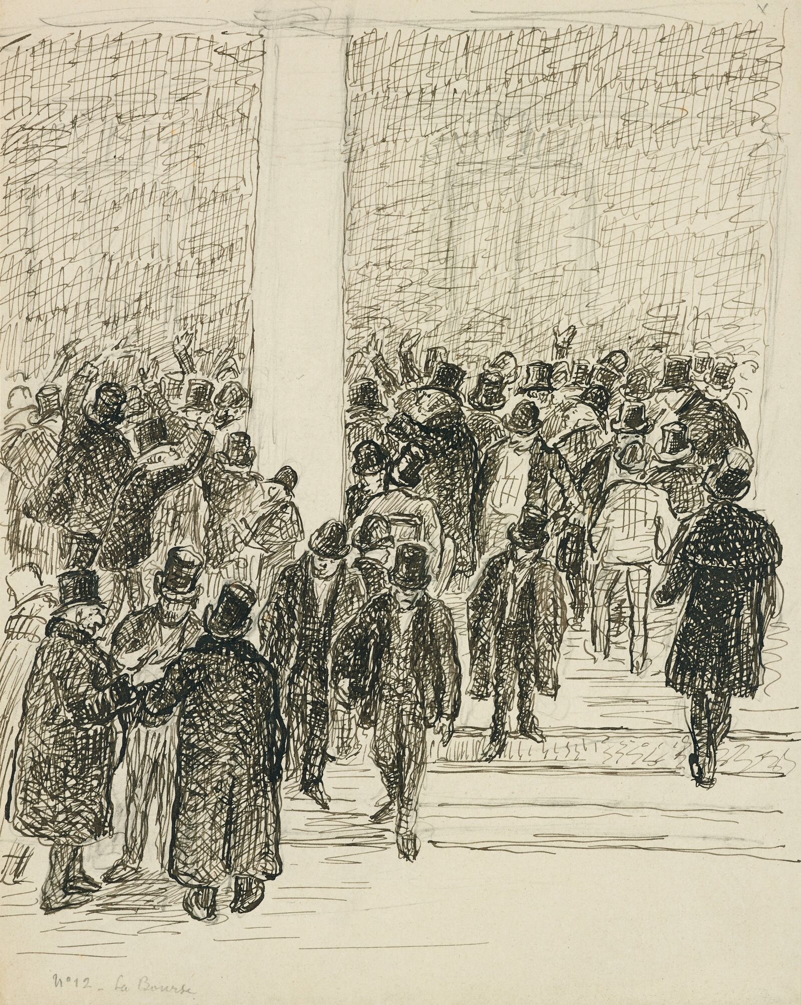  Pissarro lampoons corrupt, greedy bankers. 
