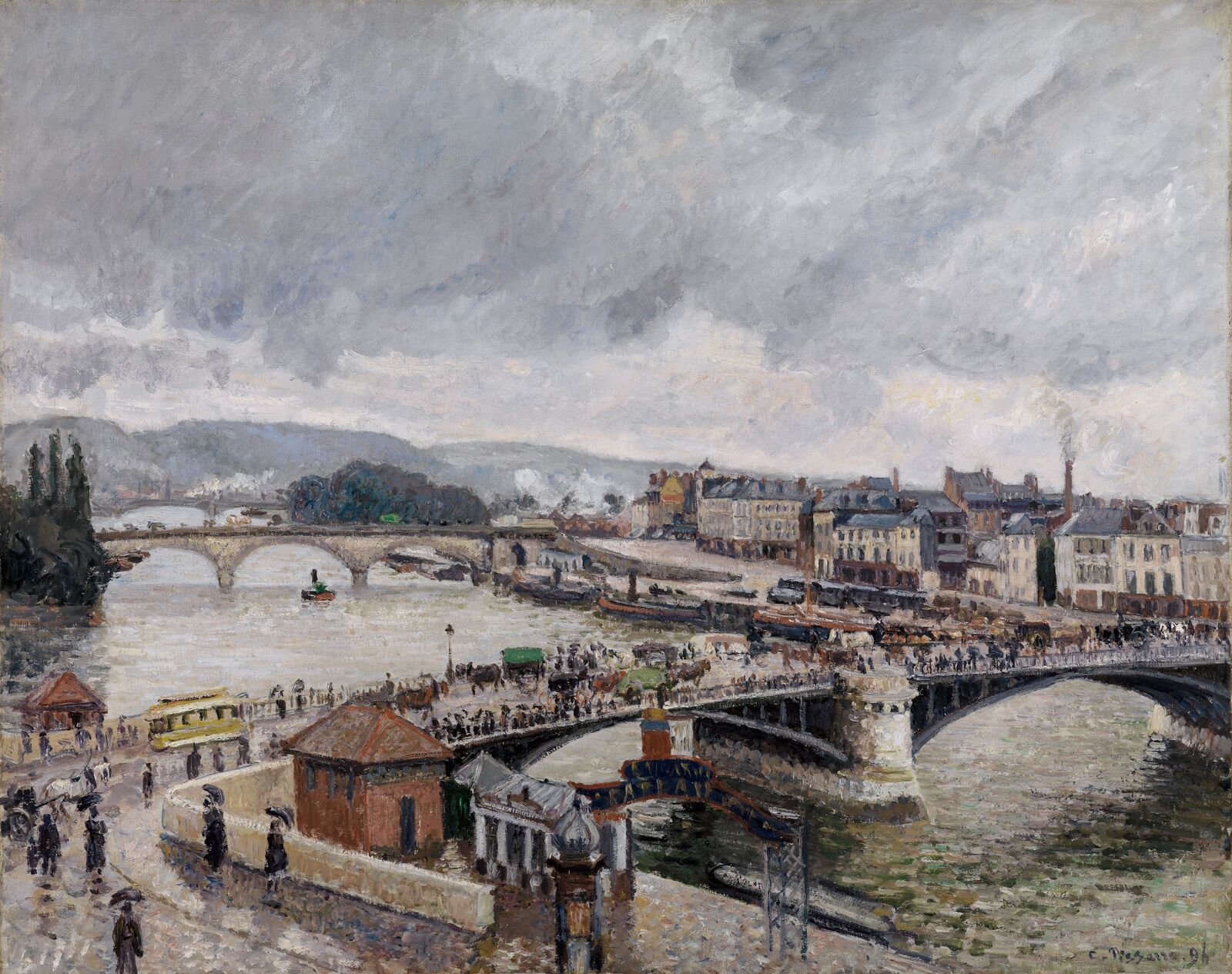 The painter Pissarro was interested in the sights of the modern world. . .