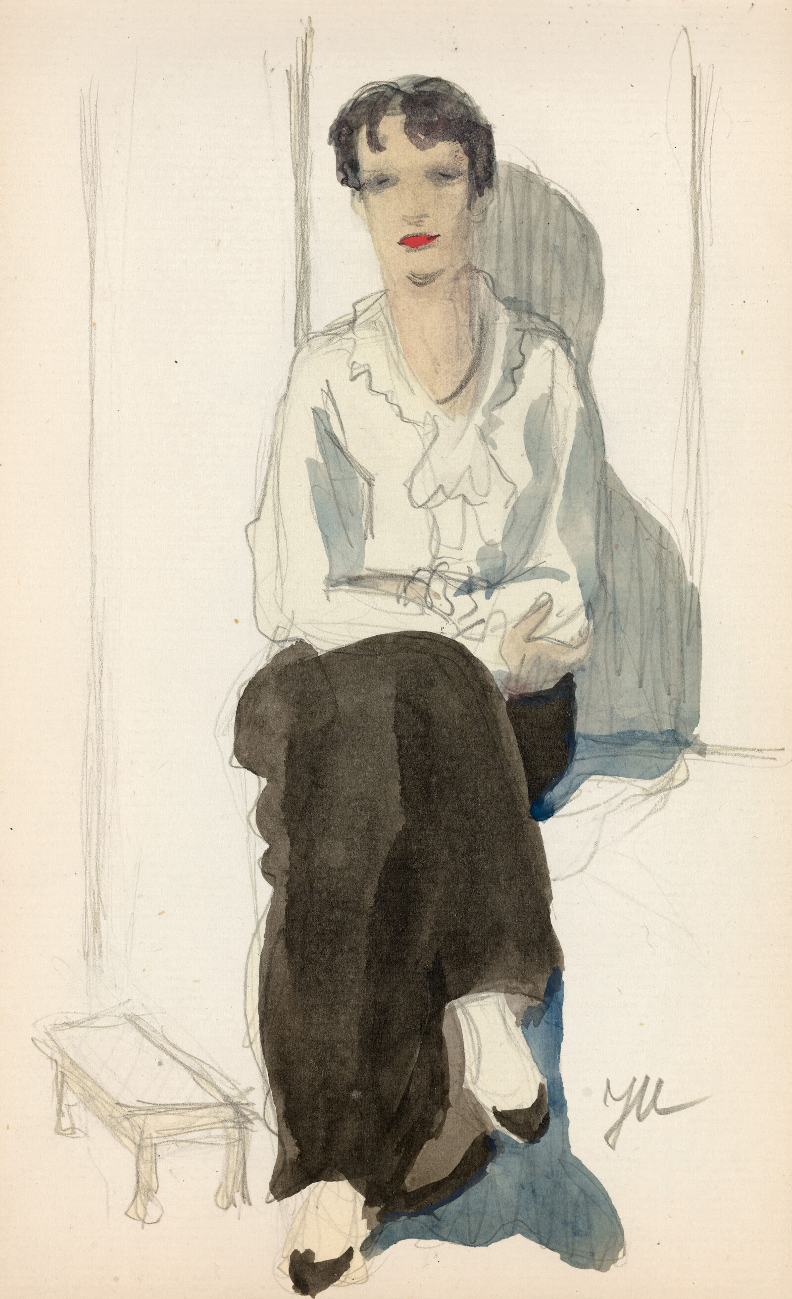 Neben Amedeo Modigliani waren es nur wenige Kolleginnen, die auf ein neues Frauen-Bild gesetzt haben. Jeanne Mammen gehört dazu und auch Émilie Charmy. Üblich wurde das erst in den späten 1920er-Jahren im Zuge der Neuen Sachlichkeit. Mammen zeichnet um 1914 selbstbewusste Frauen in Männerkleidung oder zumindest mit Bobfrisur, wie das Beispiel aus ihrem Skizzenbuch demonstriert.