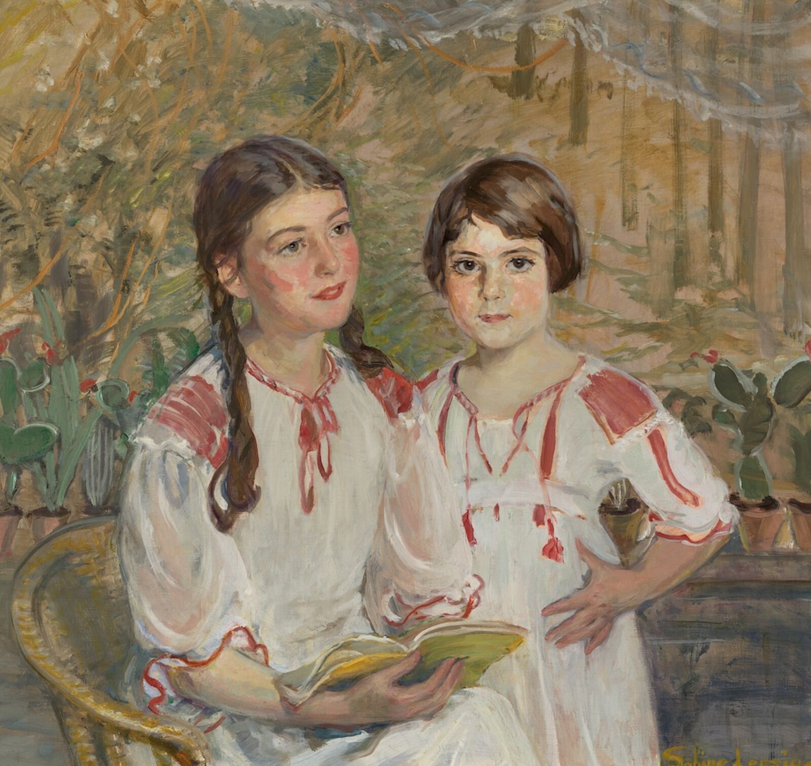  Sabine Lepsius, Double Portrait of the Sisters Cornelia (Born in 1921) and Charlotte Hahn (Born in 1926)1932 
