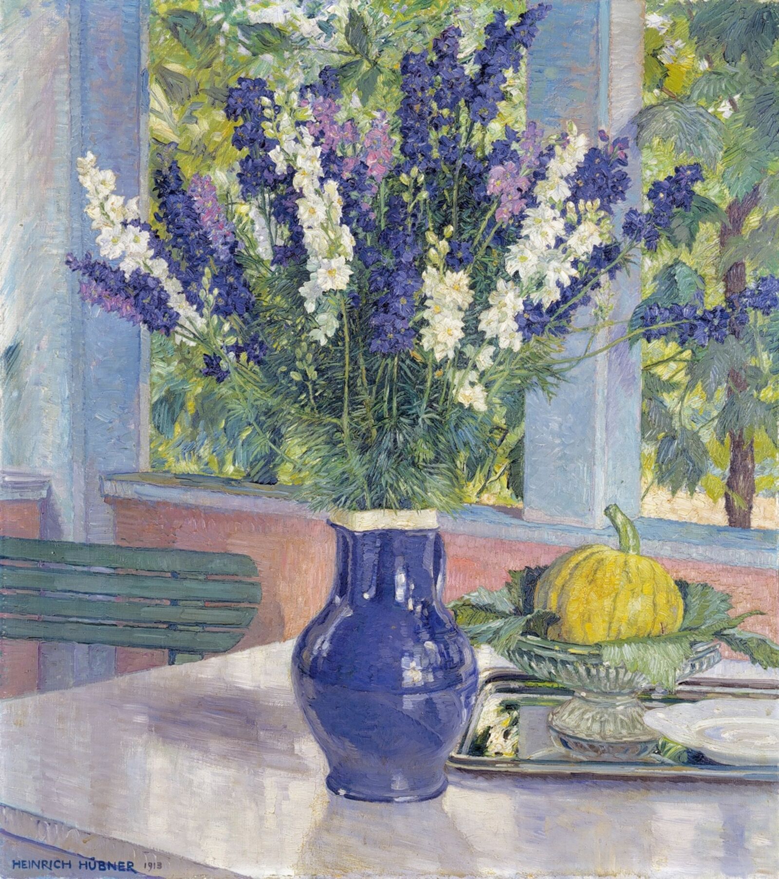  Heinrich Hübner,&nbsp; Delphiniums , 1913 
