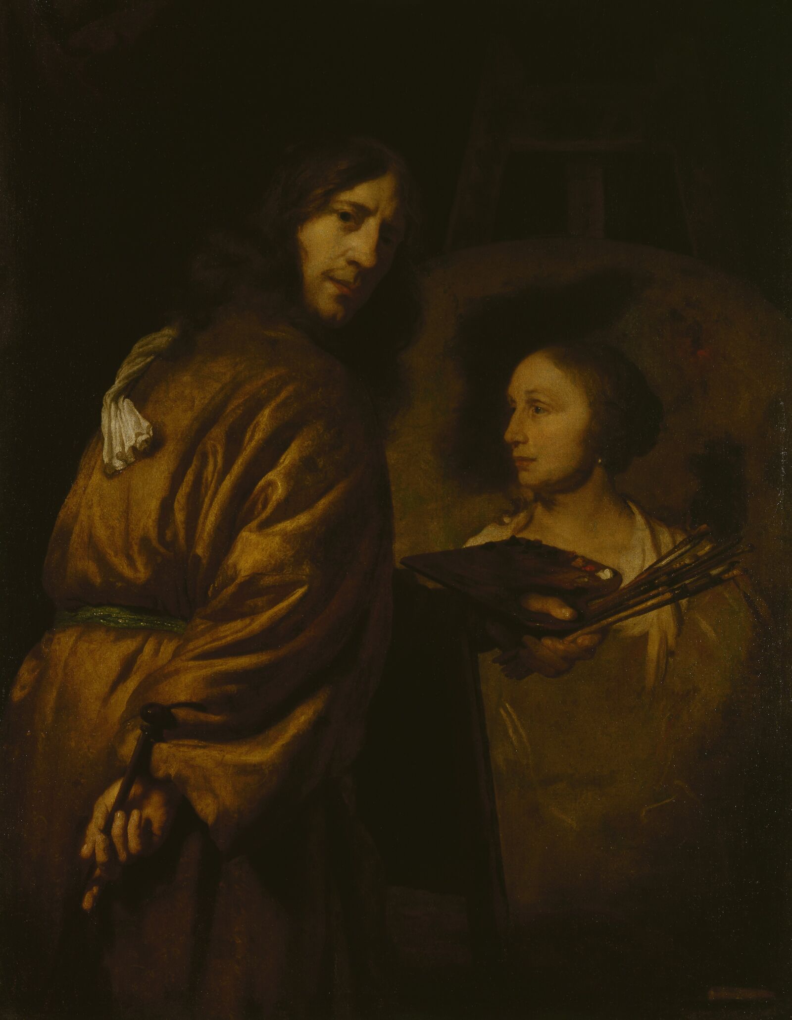 Jürgen Ovens (?): S elf-Portrait with Easel,  ca. 1670 – 75, The State Hermitage Museum, St. Petersburg