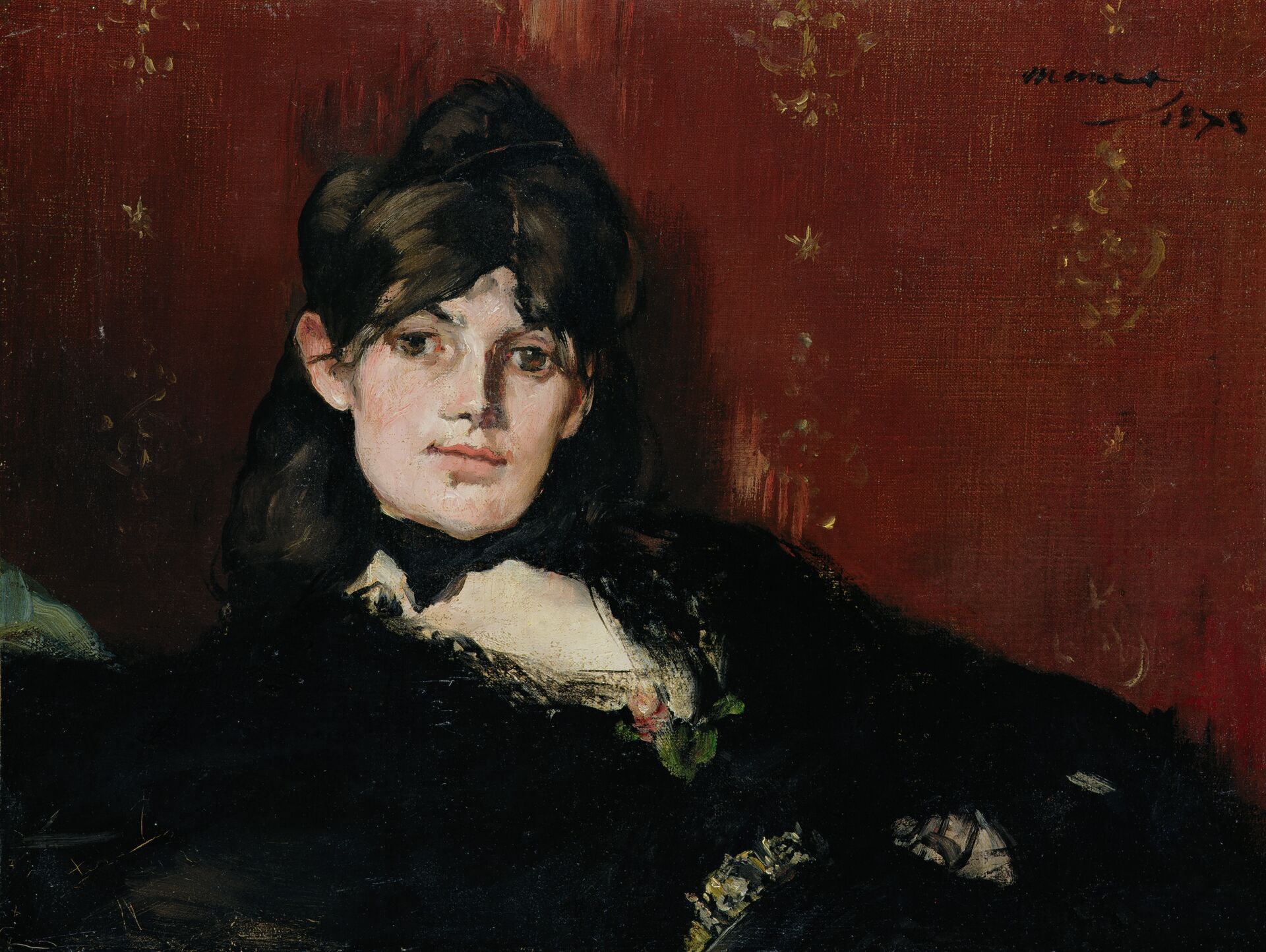 Foto:  Édouard Manet | Portrait von Berthe Morisot liegend, 1873 | Öl auf Leinwand, 26 × 34 cm | Musée Marmottan, Paris | © Bridgeman Images 