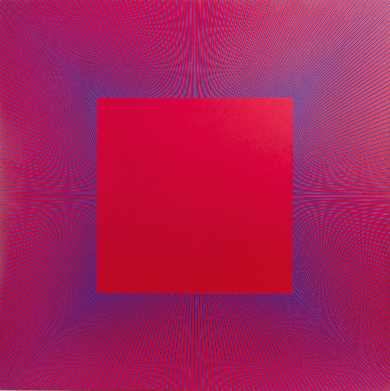 Auch er nutzte das Quadrat als geometrisches Rahmenwerk: Richard Anuskiewicz, ein Schüler des Bauhaus-Meisters Josef Albers.