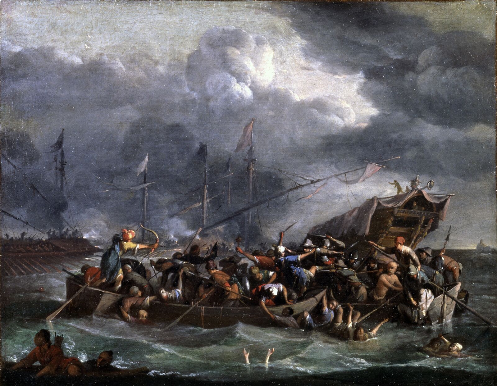 Johannes Lingelbach:  A Sea Battle between Christians and Turks,  ca. 1670 – 74, York Museums Trust (York Art Gallery)
