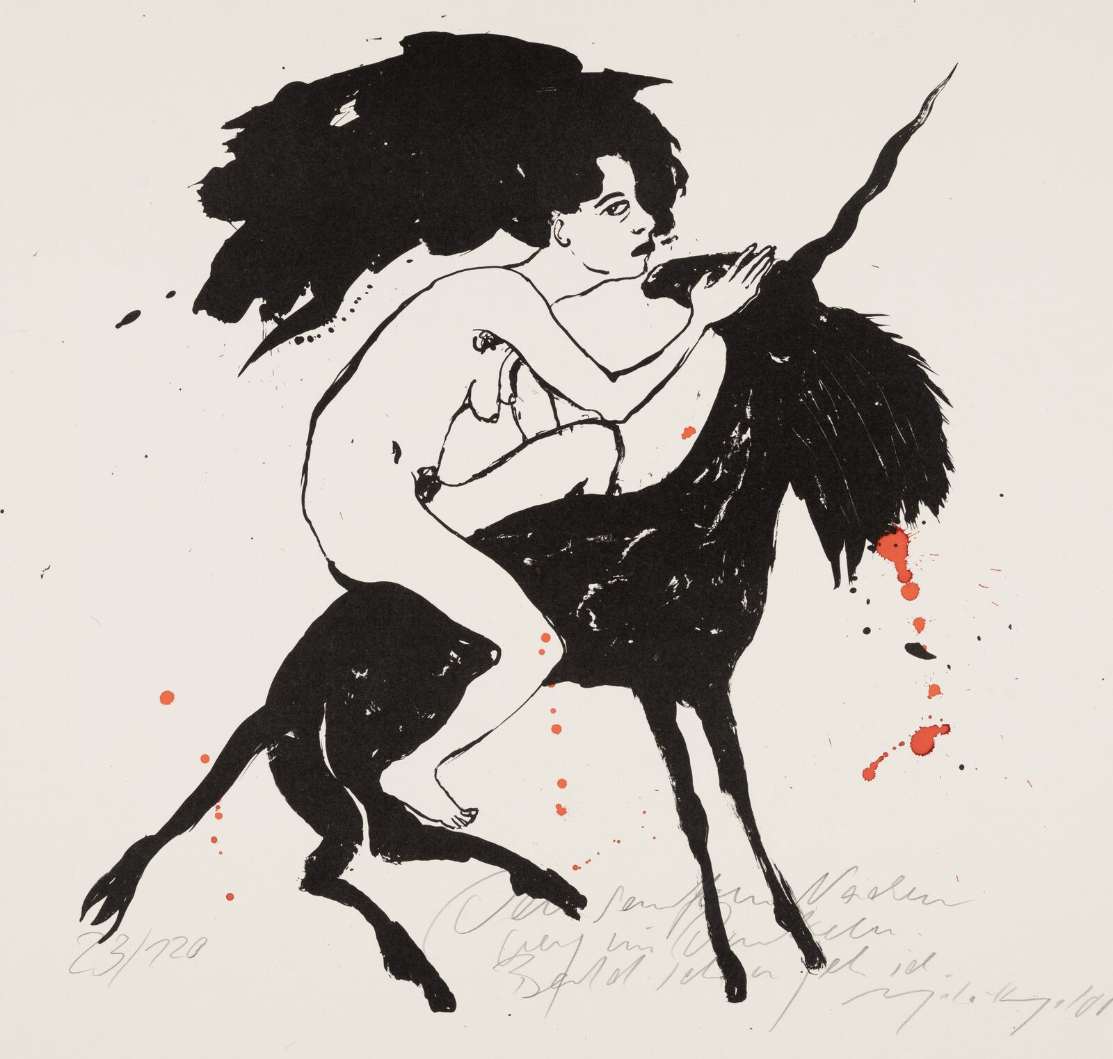 Militant and vulnerable: female self-determination in the company of a unicorn.