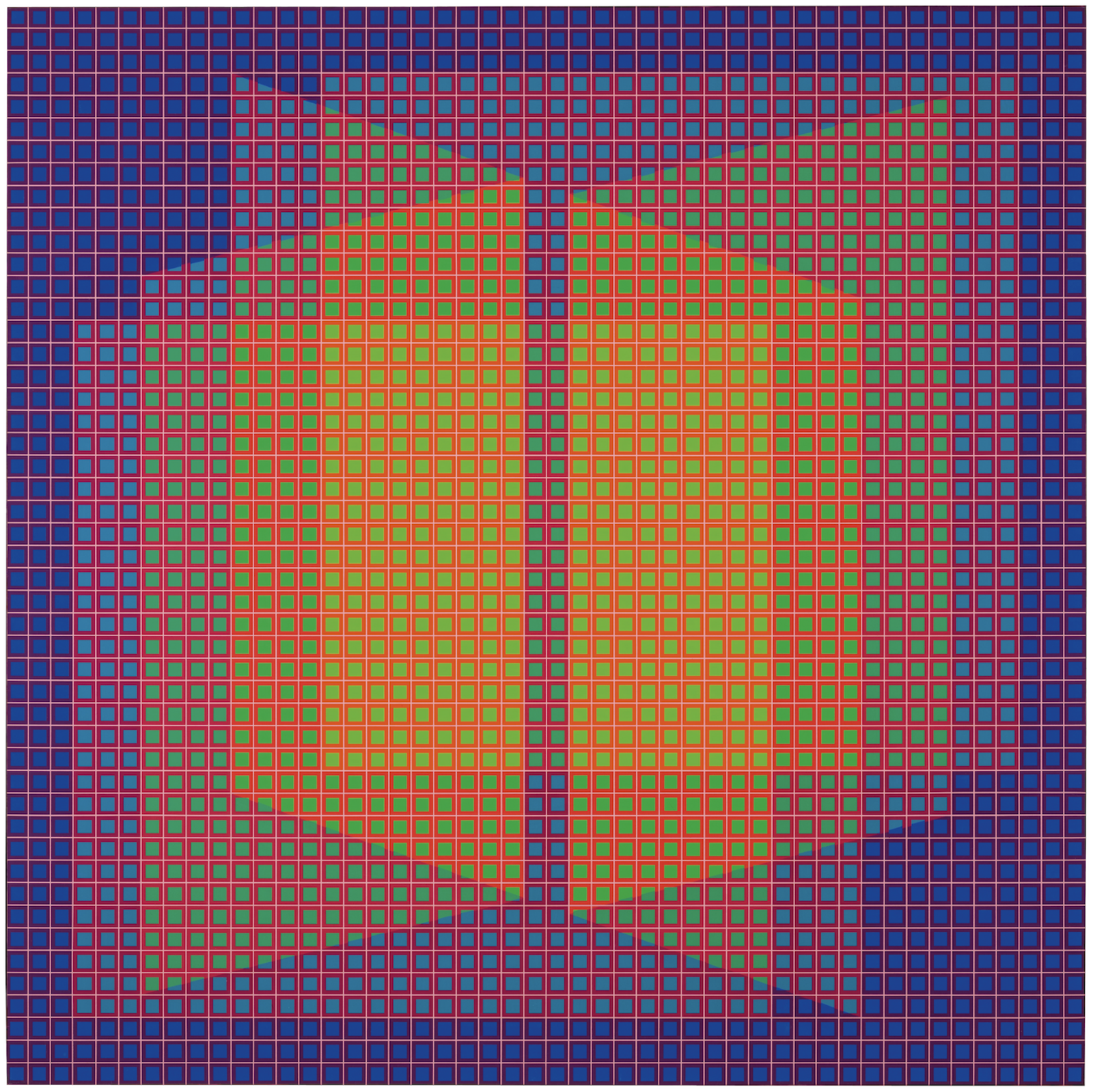 Inspiriert von Josef Albers’ Lehren nutzte auch sein Schüler Julian Stanczak das Quadrat als geometrisches Rahmenwerk.