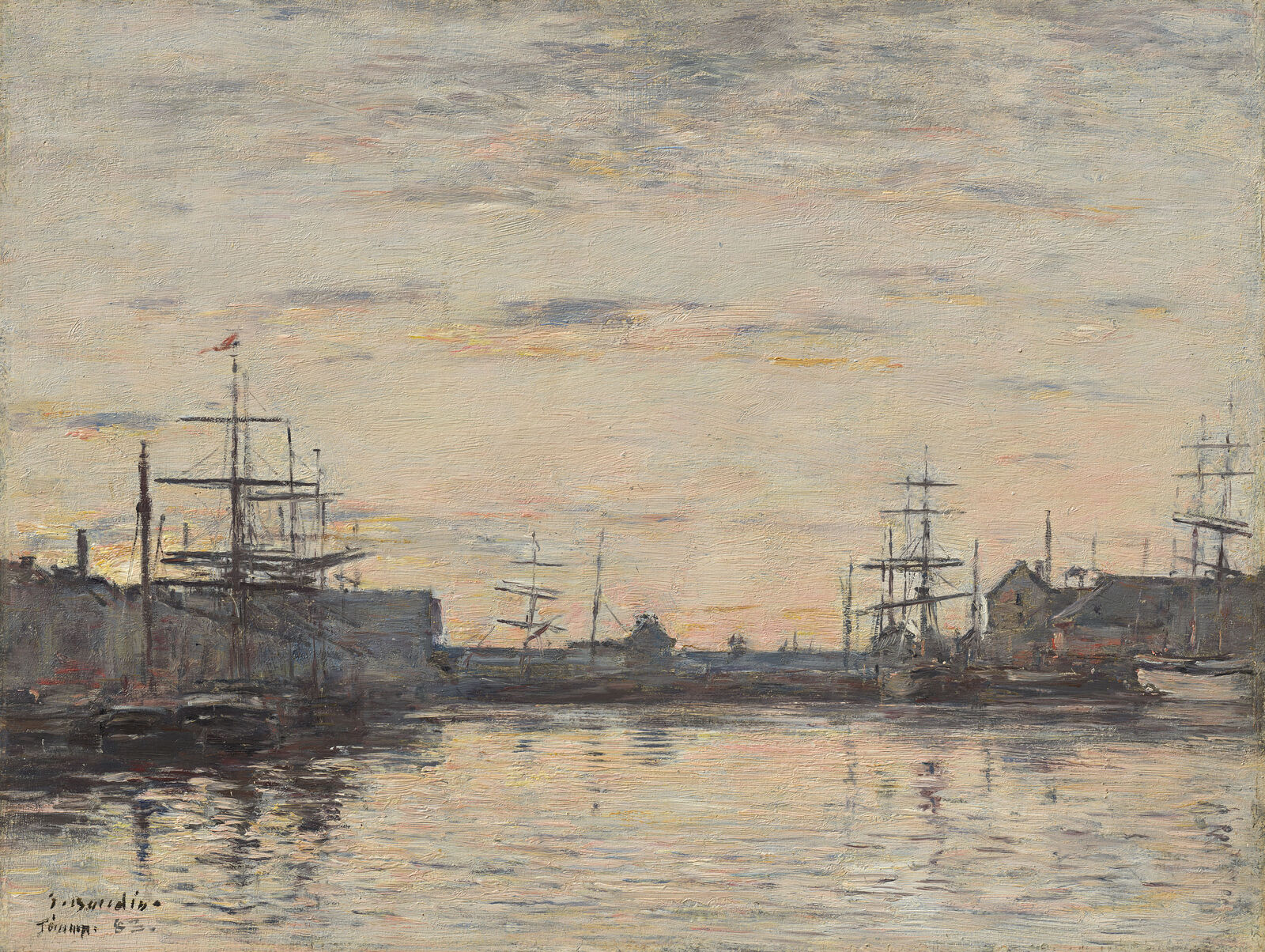 Eugène Boudin:  Fécamp: The Inner Harbor,  1883