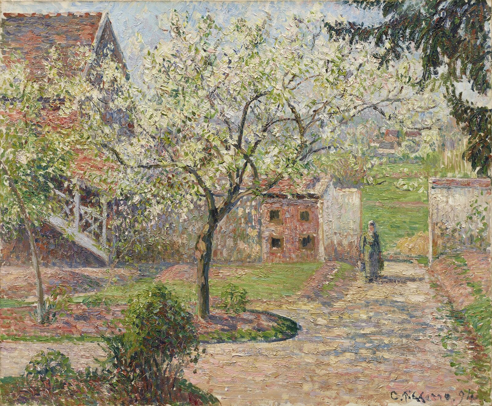 Camille Pissarro: Plum Trees in Blossom, Éragny , 1894, Ordrupgaard, Copenhagen 