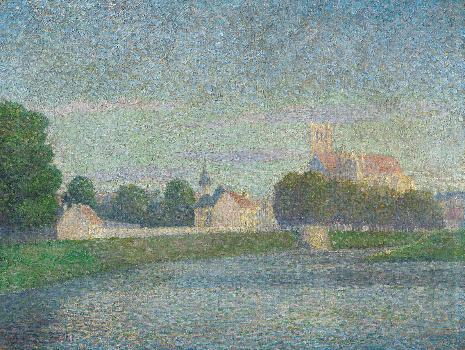 Albert Dubois-Pillet:  Morgen auf der Marne in Meaux,  um 1886