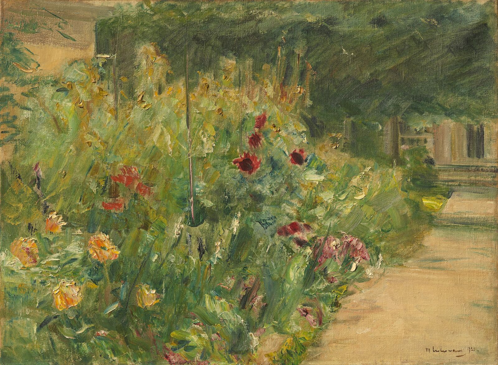 Max Liebermann: Blumenstauden am Gärtnerhäuschen nach Osten, 1923, Private Collection