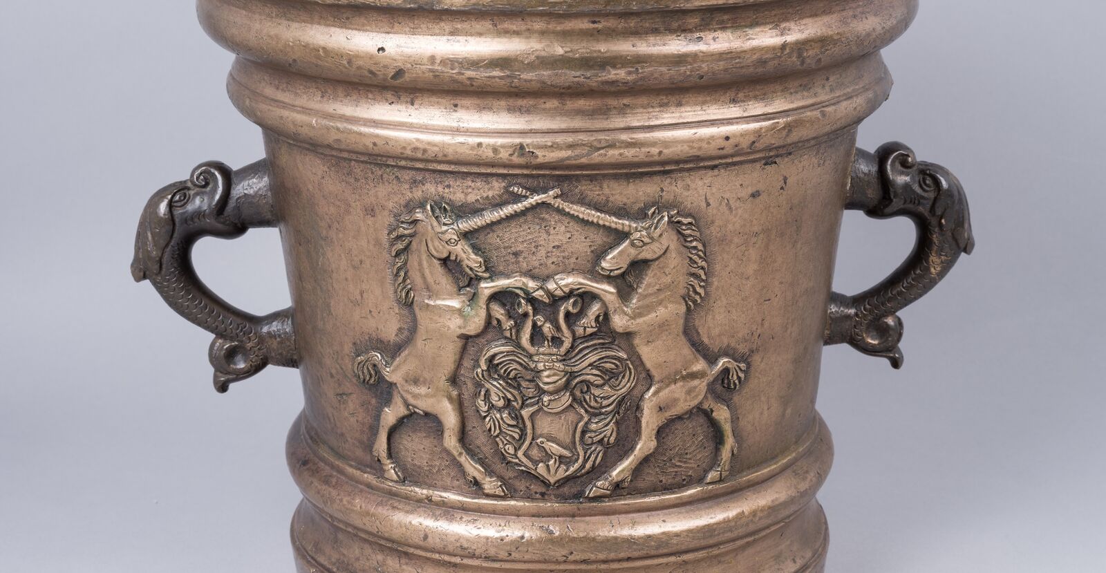 An important implement for an apothecary: a mortar for pulverizing medicines.