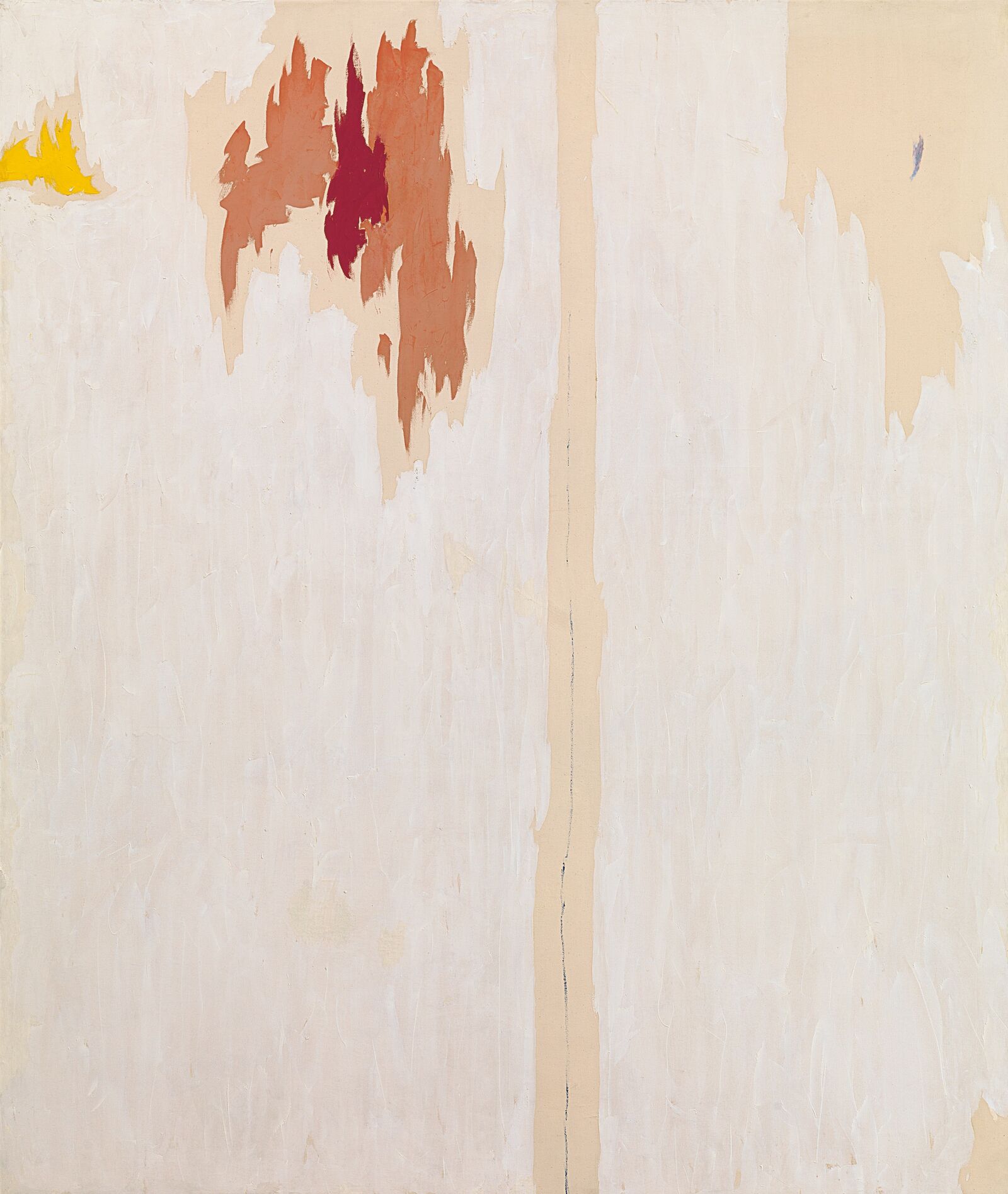 Ab 1947 verzichtete Clyfford Still auf die Benennung seiner Werke mit assoziativen Bildtiteln. Ihm ging es mit seinen monumentalen Formaten um die Schaffung visueller Kraftfelder, mit denen er die Betrachter zu einer Sinnsuche jenseits gegenständlicher Fingerzeige anregen wollte.