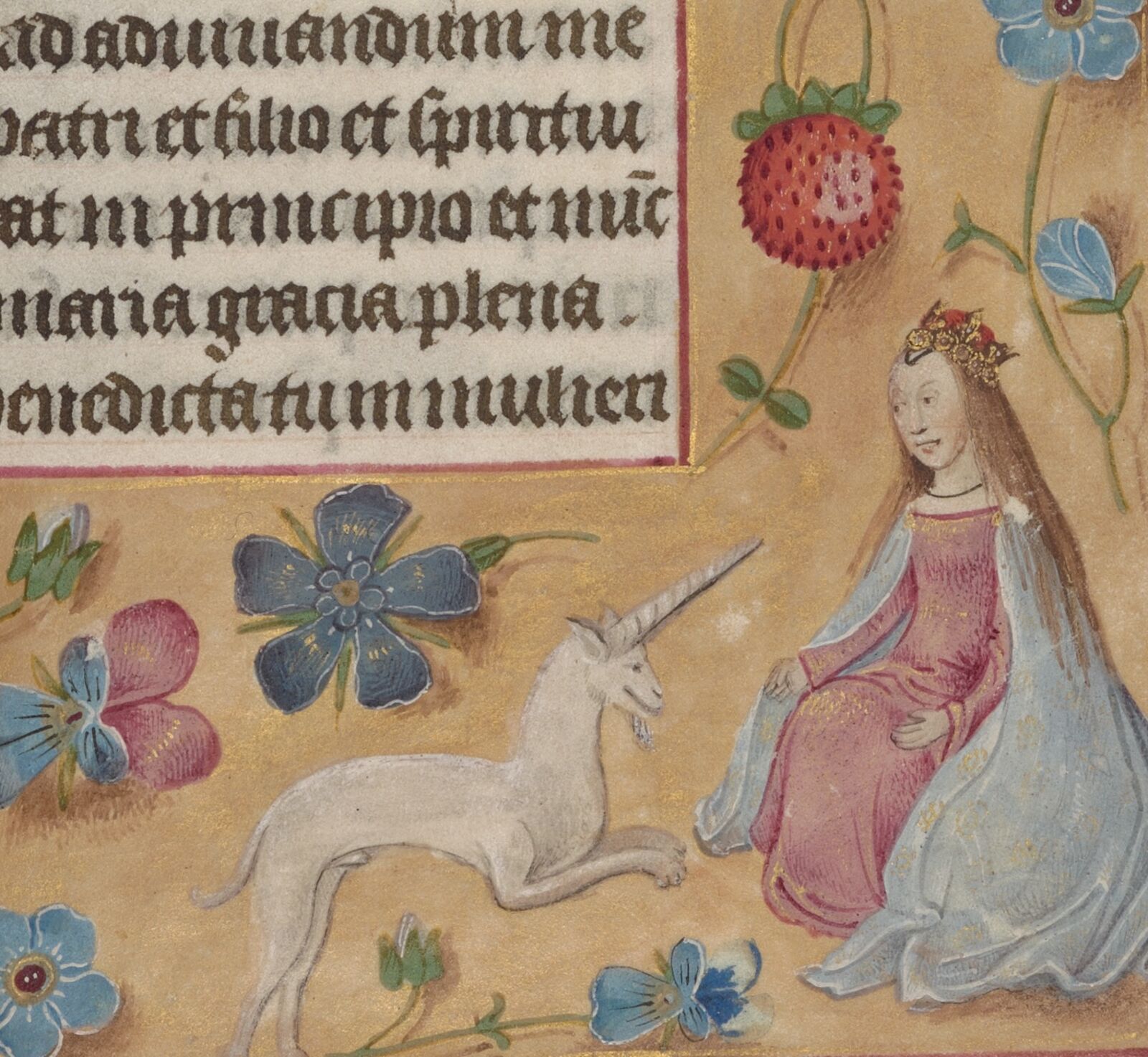 The unicorn as a Christian symbol in a Netherlandish prayer book.