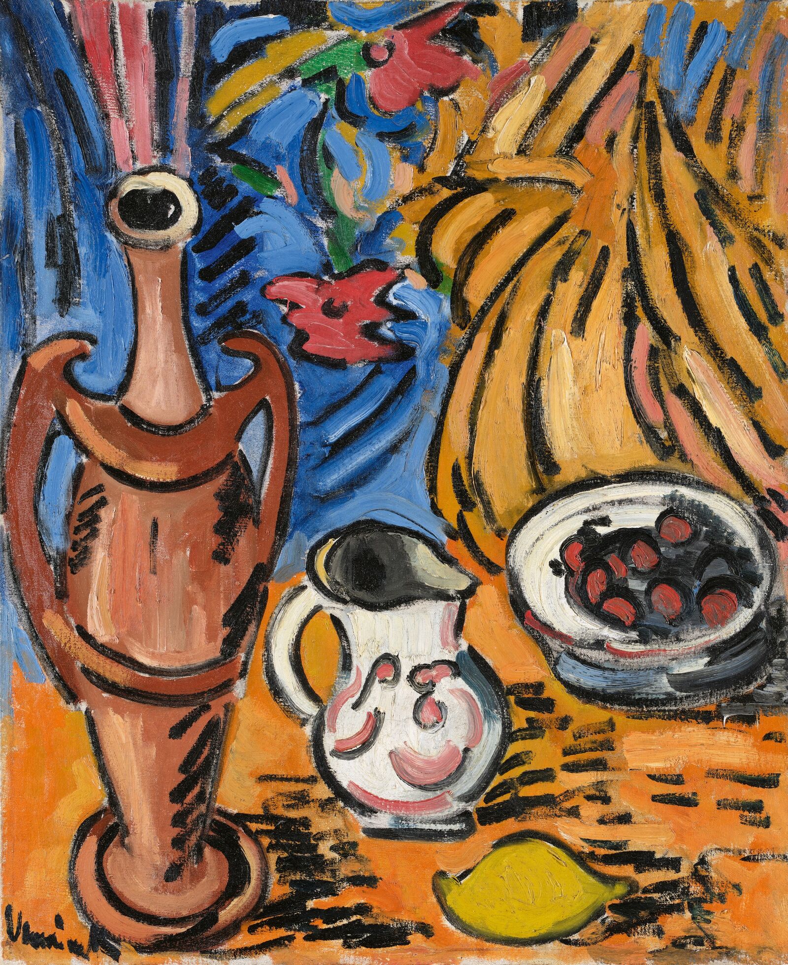 Maurice de Vlaminck: Stillleben mit Vase, Kanne und Fruchtschale, 1907, Staatsgalerie Stuttgart
