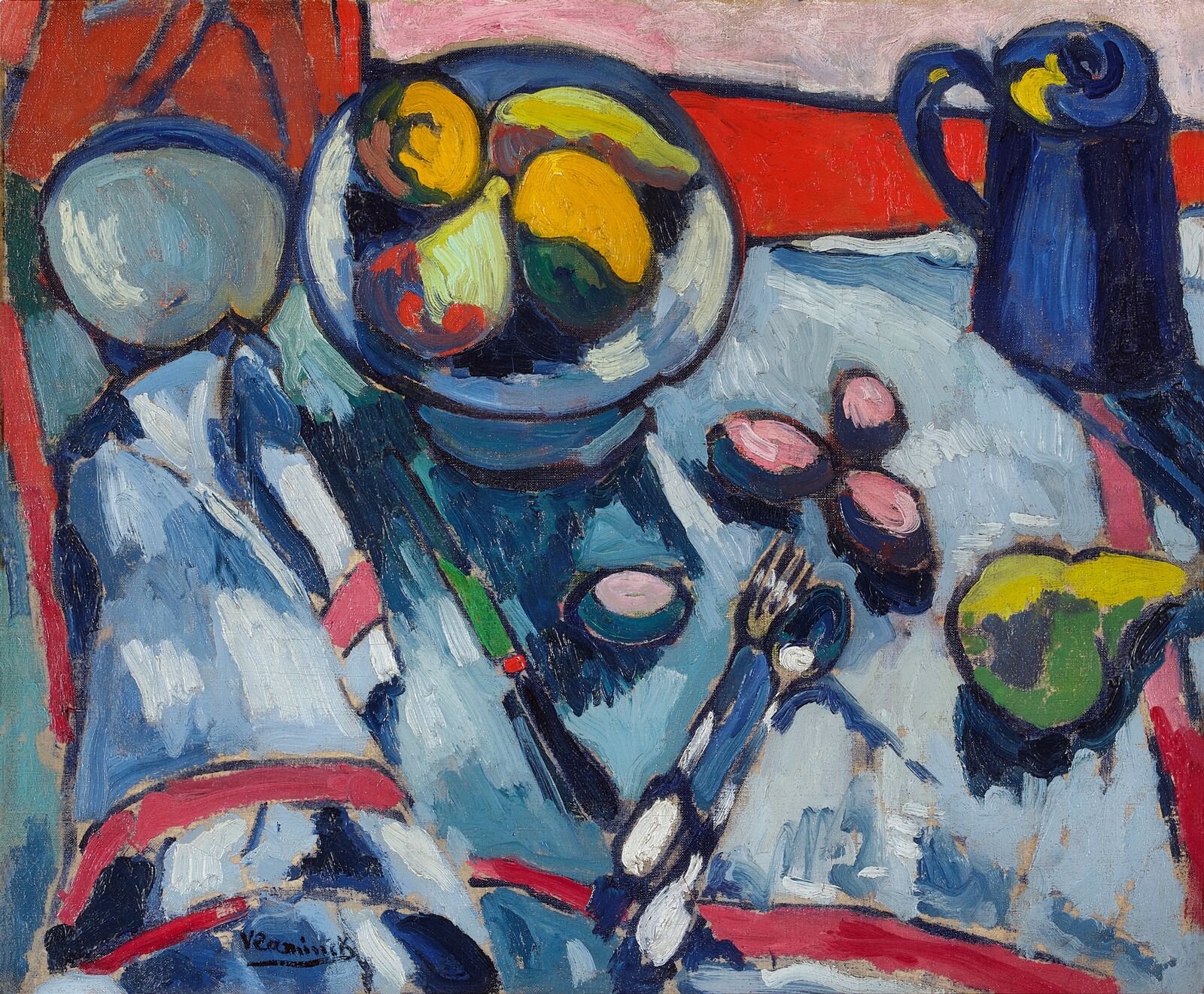 Maurice de Vlaminck: Der Tisch (Stillleben mit Mandeln), 1907, Privatsammlung, Courtesy Beaumont Nathan Art Advisory