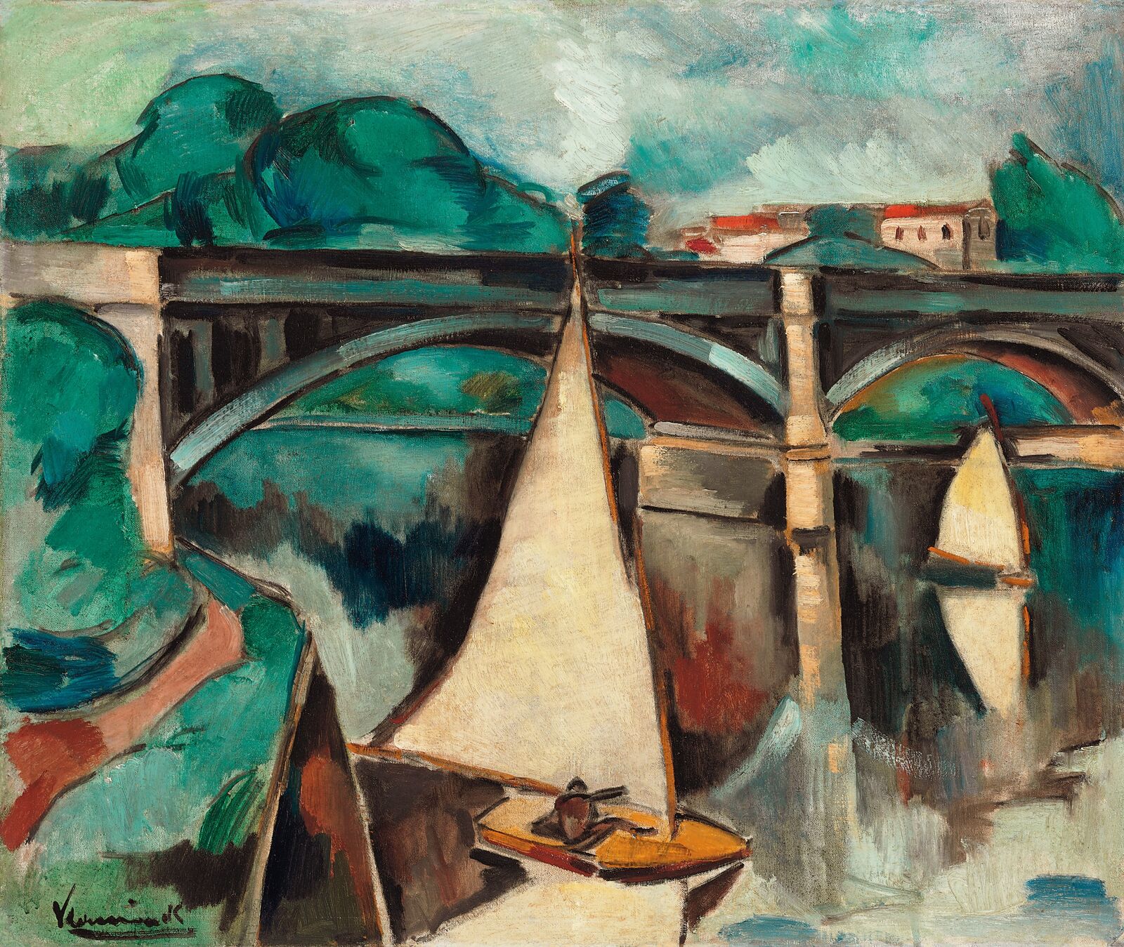 Maurice de Vlaminck: Segelboote bei Chatou, um 1908, Nahmad Collection