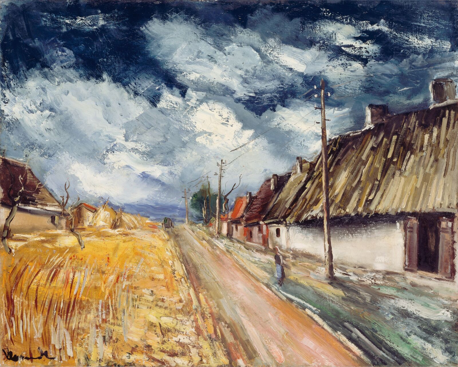 Maurice de Vlaminck: Reetdachhäuser, 1933, Centre Pompidou, Musée national d’art moderne, Paris