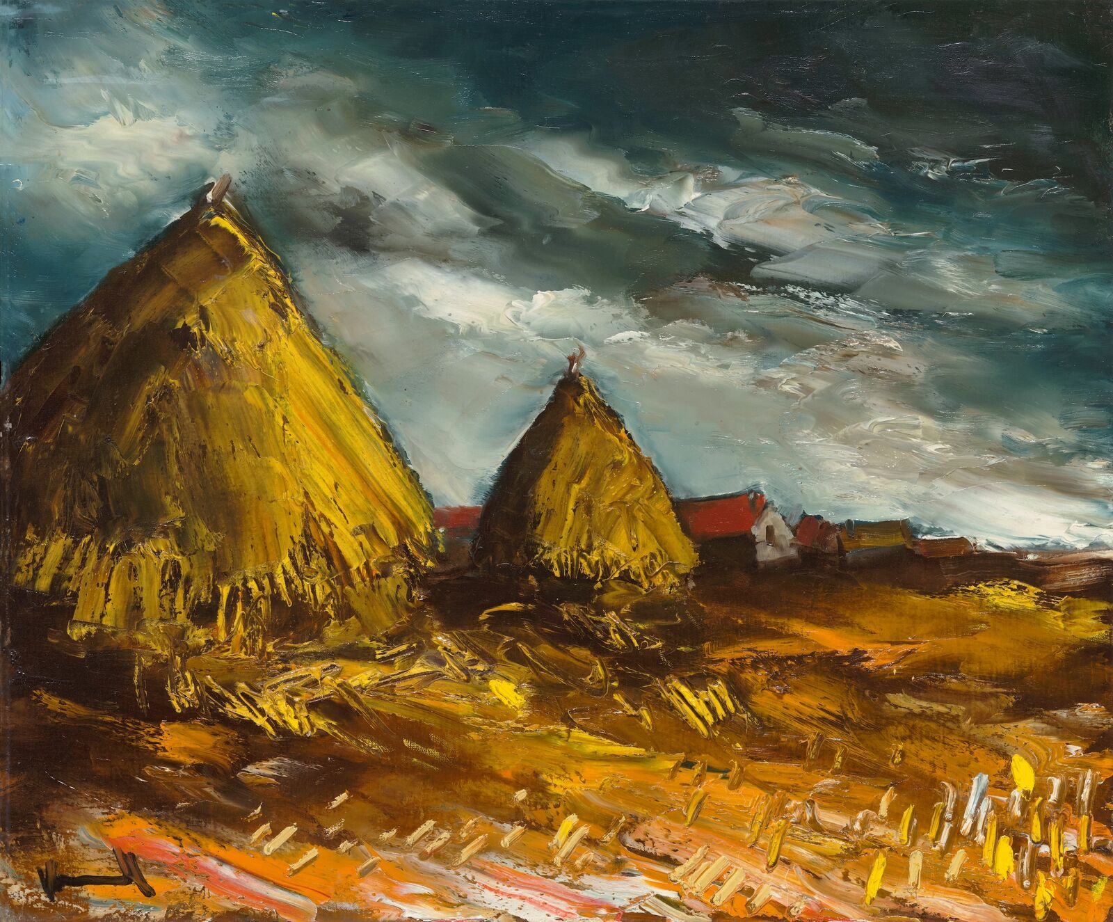 Maurice de Vlaminck:  Die Getreideschober,  1950, RMN-Grand Palais (Musée d’Orsay), Dauerleihgabe im Musée des Beaux-Arts de Chartres
