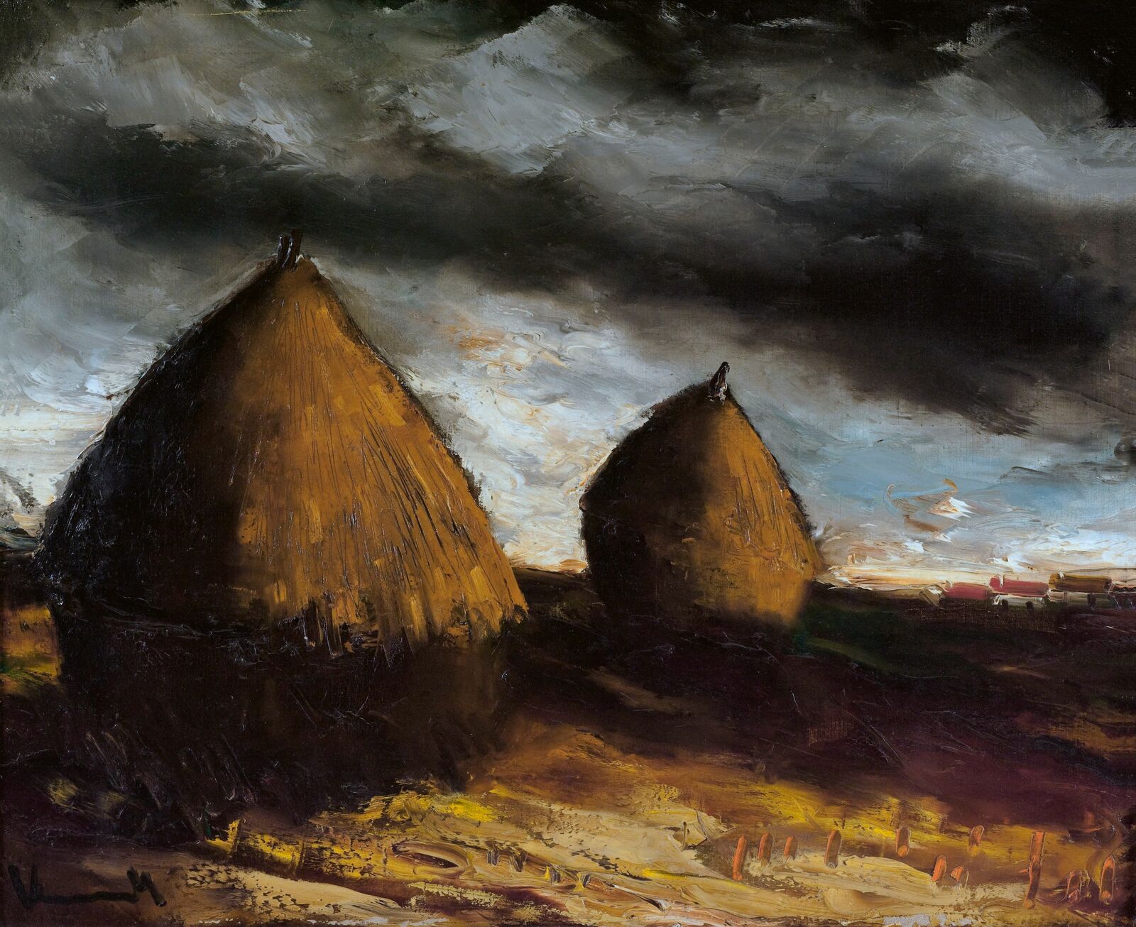 Maurice de Vlaminck:  Die letzten Heuschober,  1952, Musée d’Art Moderne de la Ville de Paris