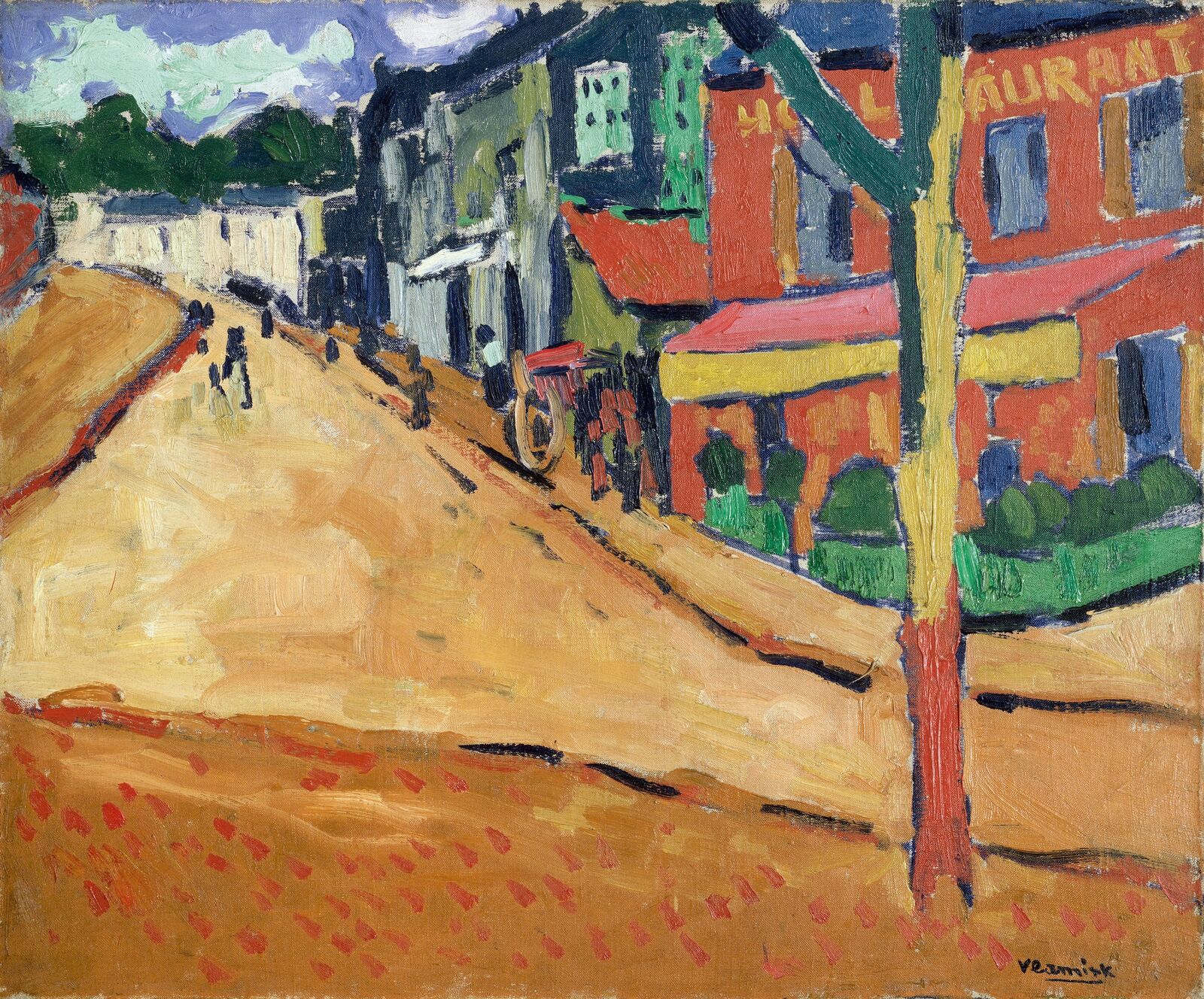 Maurice de Vlaminck: Straße in Marly-le-Roi, 1905/06, Centre Pompidou, Paris. Musée national d'art moderne / Centre de création industrielle