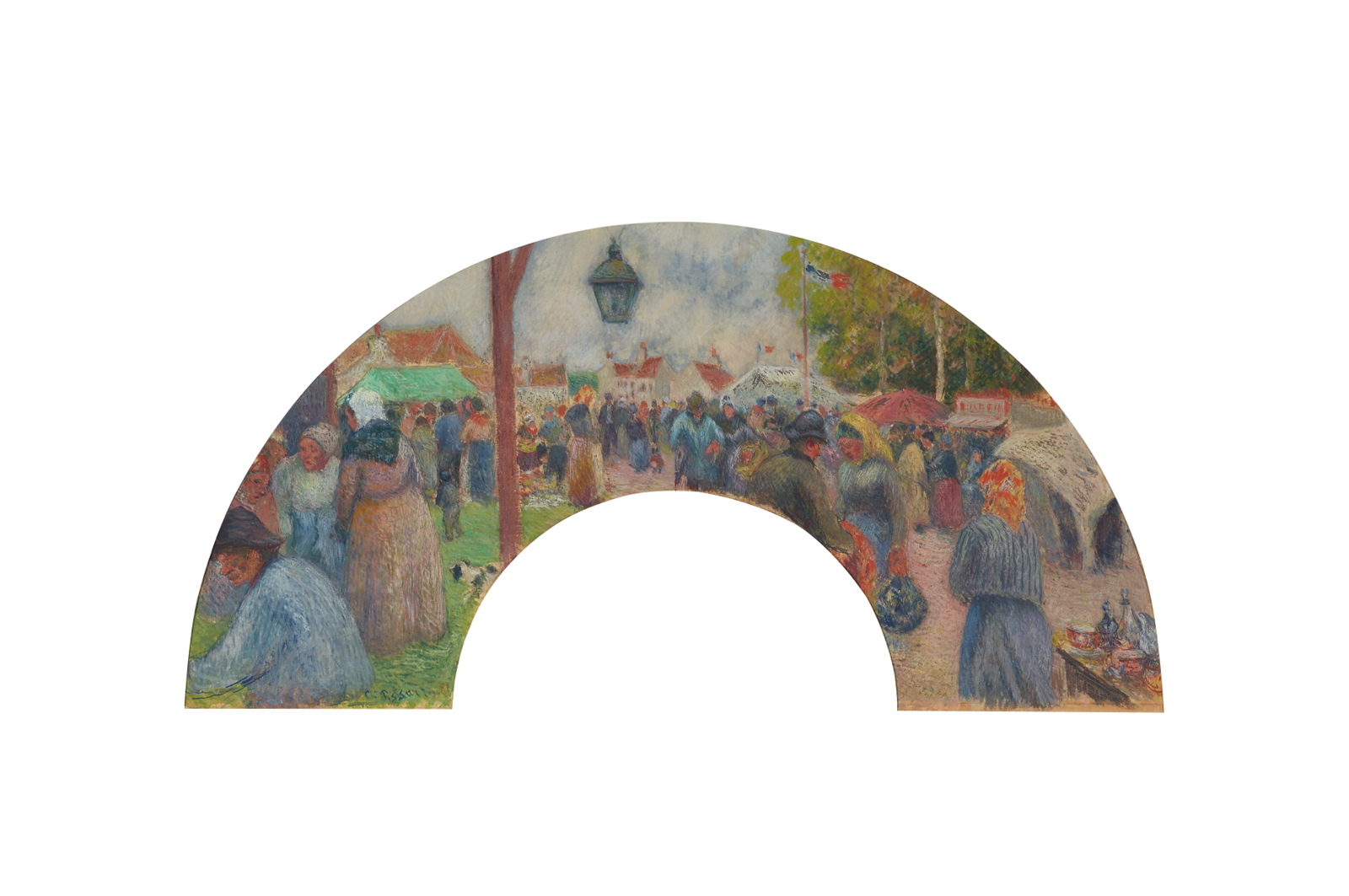  Pissarros Fächer sind nicht zum Benutzen gedacht. Er präsentiert sie gerahmt an der Wand. 
