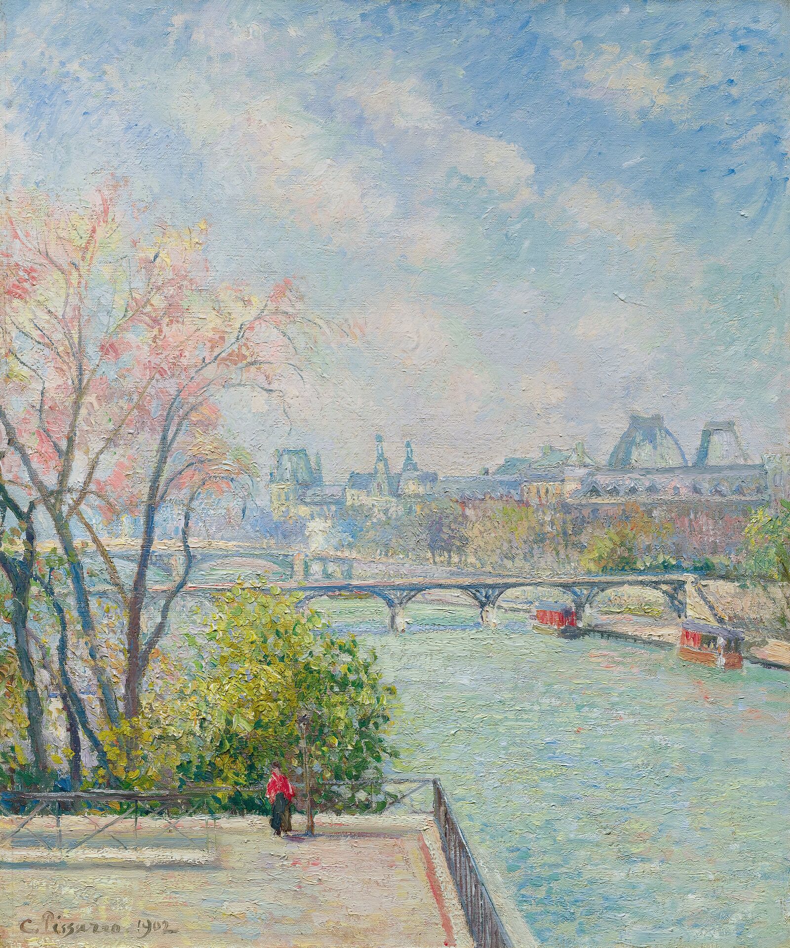Camille Pissarro:  The Louvre, Morning, Spring,  1902, Hasso Plattner Collection