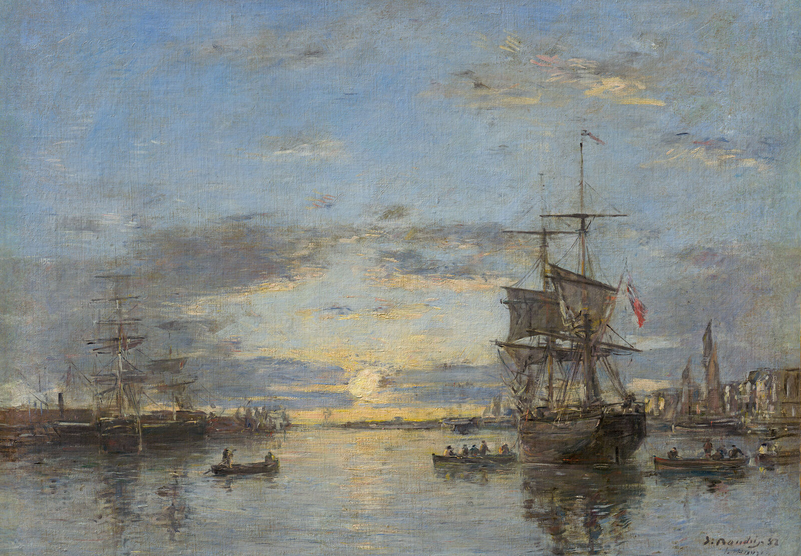 Eugène Boudin:  Le Havre: The Outer Harbor at Sunset,  1882