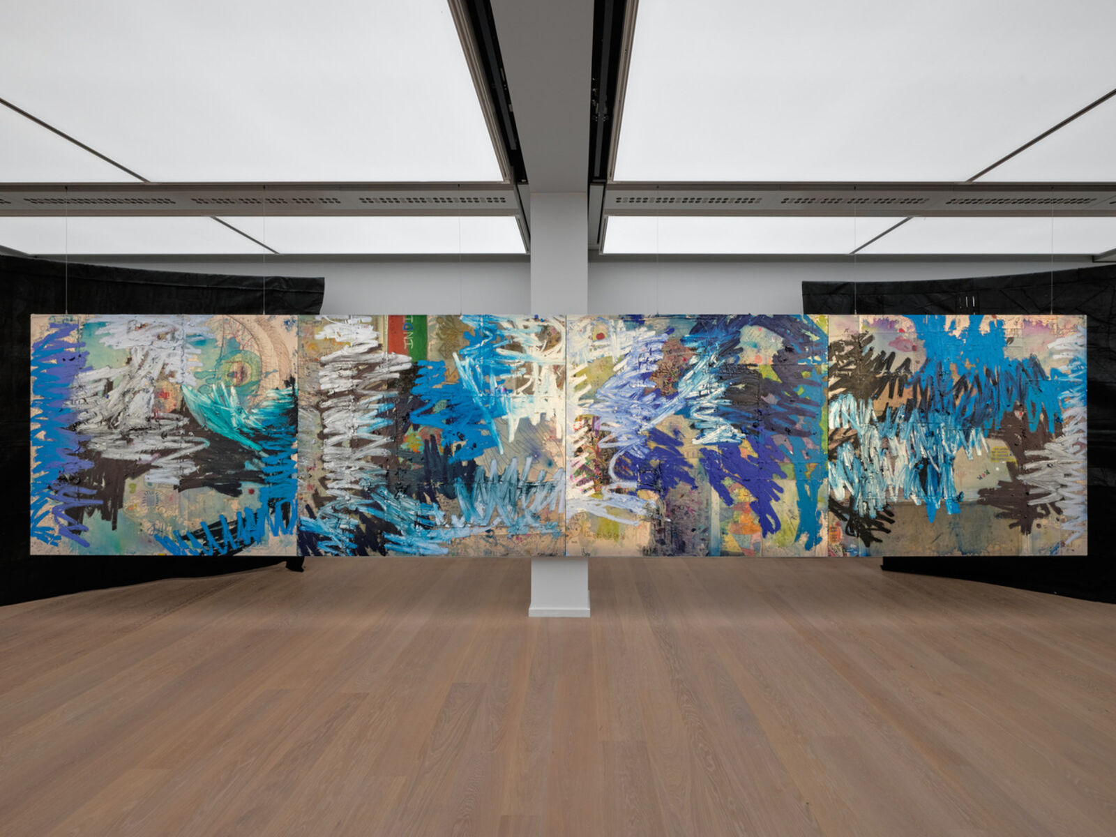  Installation view:&nbsp; Oscar Murillo.&nbsp;Collective Osmosis , DAS MINSK/Museum Barberini 
