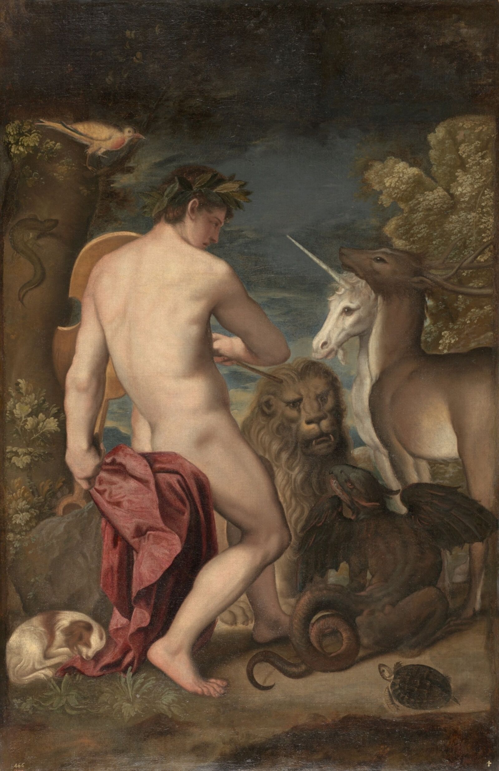 Alessandro Varotari Padovanino: Orpheus und die Tiere, 1. Hälfte 17. Jahrhundert