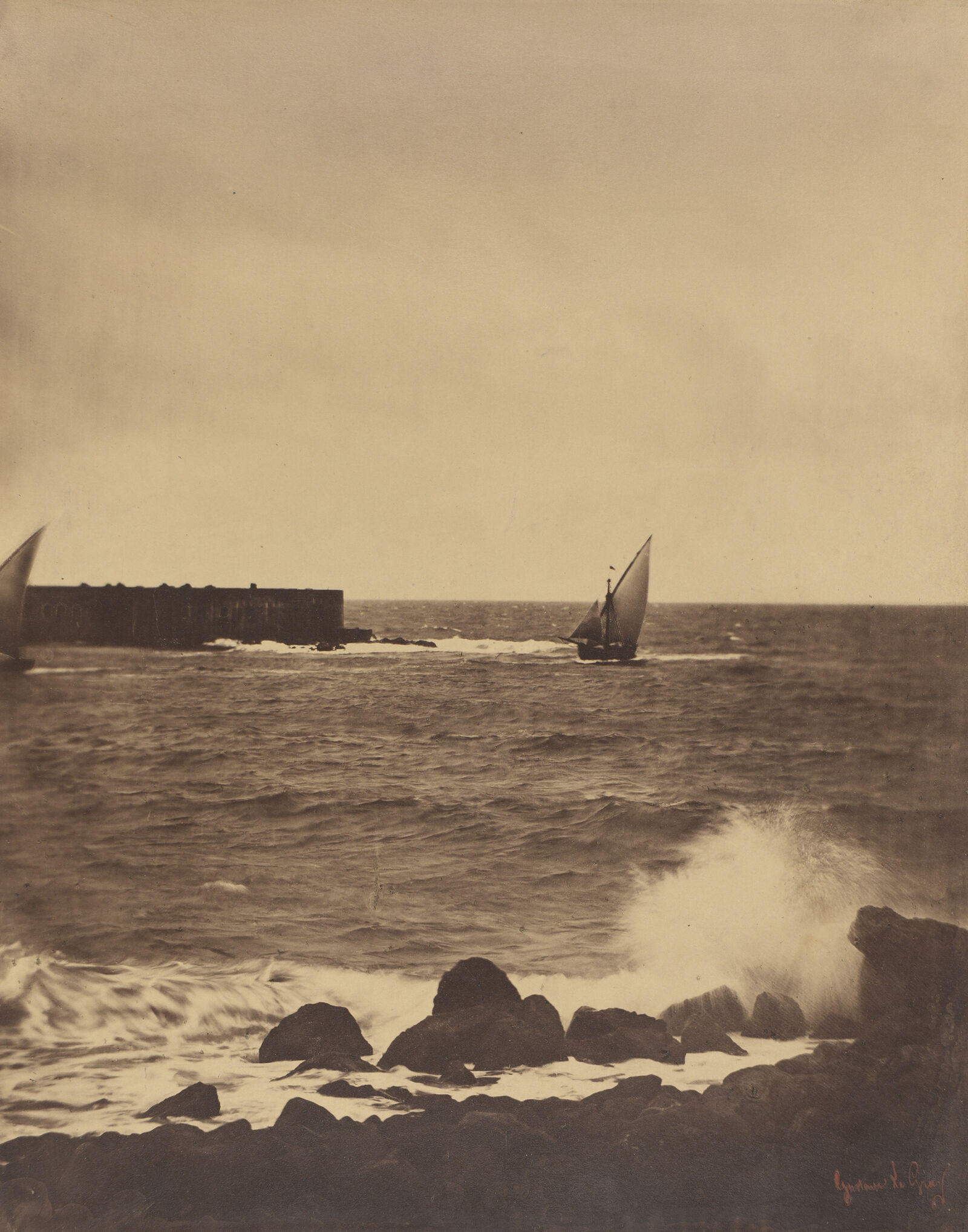  1857 eine Sensation: In diesem Photo fing Le Gray die Gischt gestochen scharf ein. 
