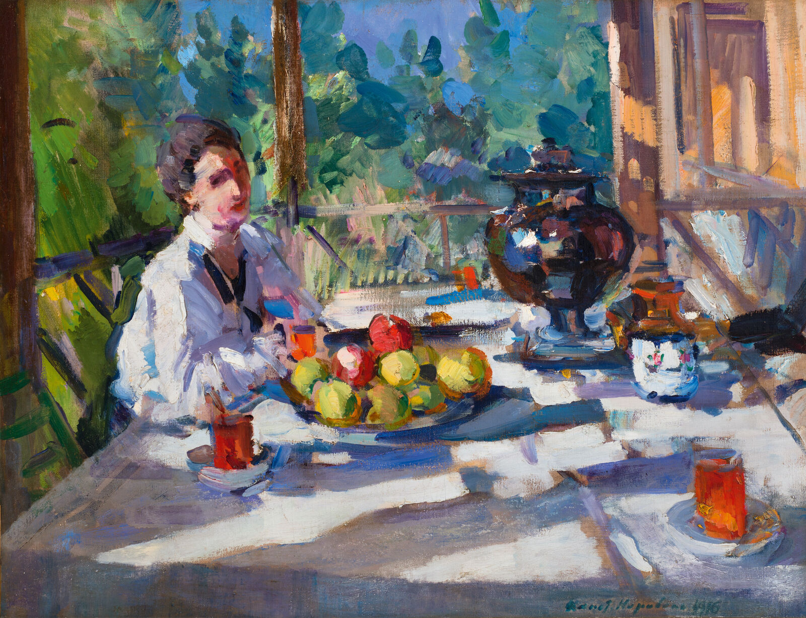 Konstantin Korovin: Tea on the Terrace, 1916, ABA Gallery, New York
